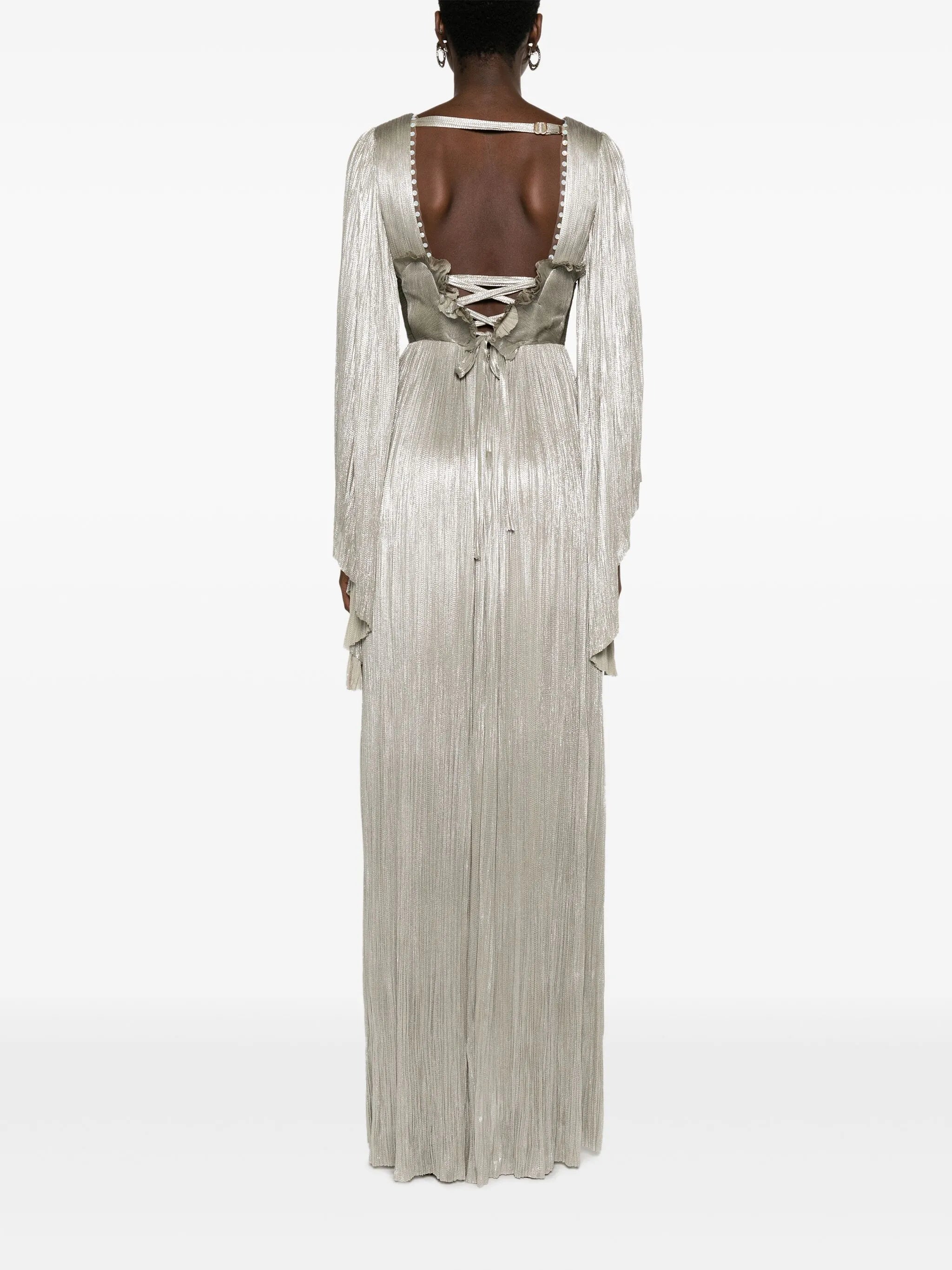 Harlow rhinestone-detail pleated maxi dress