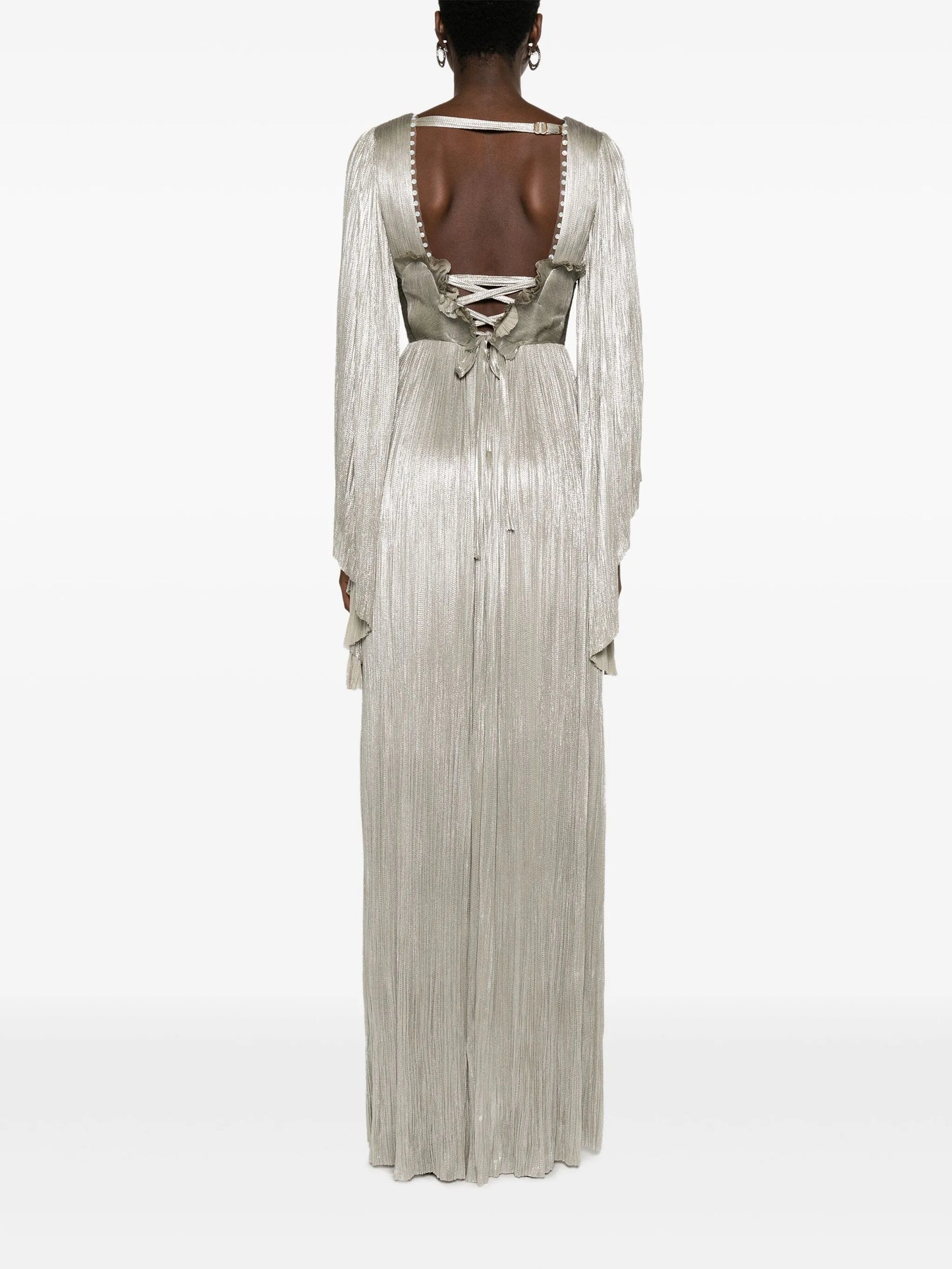 Harlow rhinestone-detail pleated maxi dress