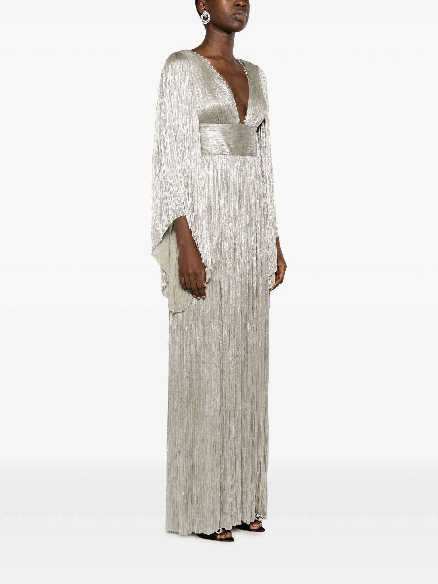Harlow rhinestone-detail pleated maxi dress