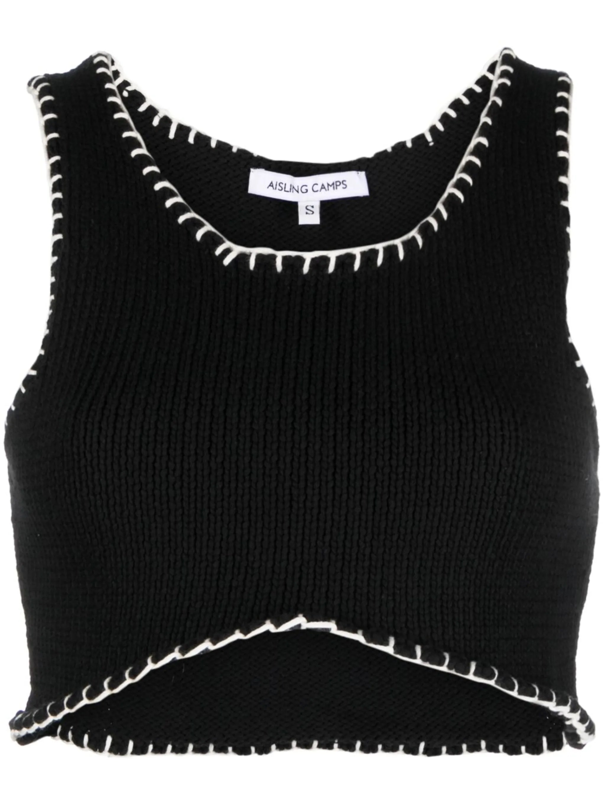 Blanket Stitch cropped tank top