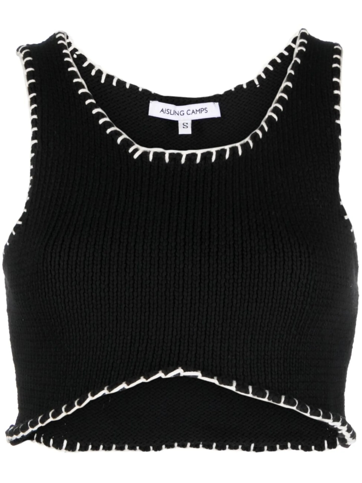 Blanket Stitch cropped tank top
