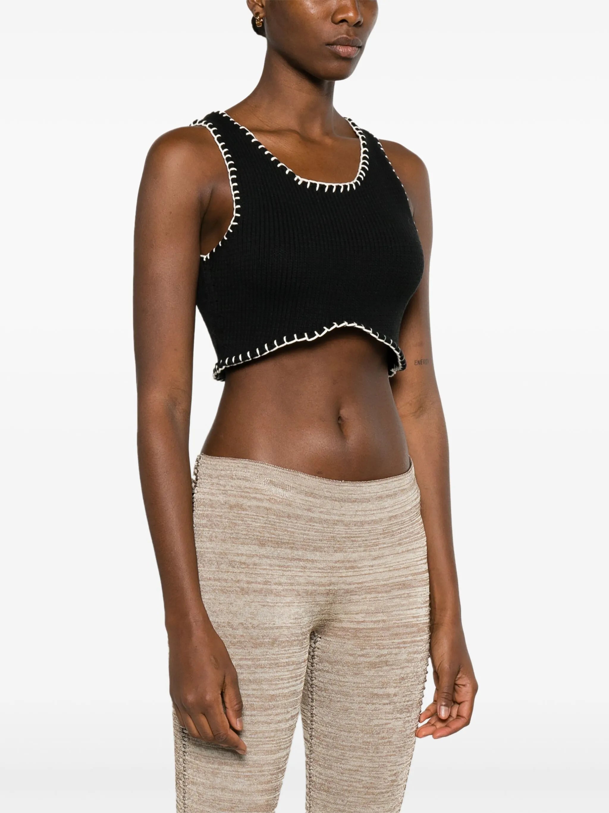 Blanket Stitch cropped tank top