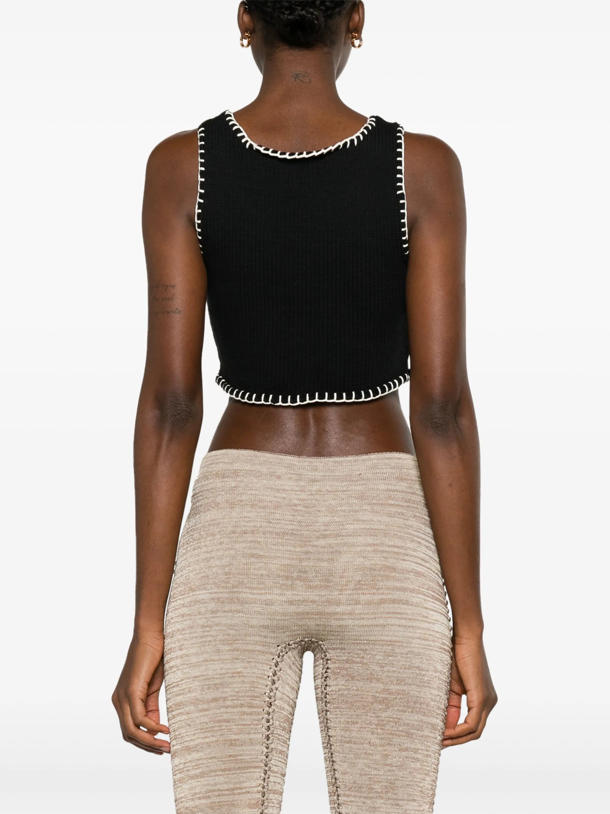 Blanket Stitch cropped tank top