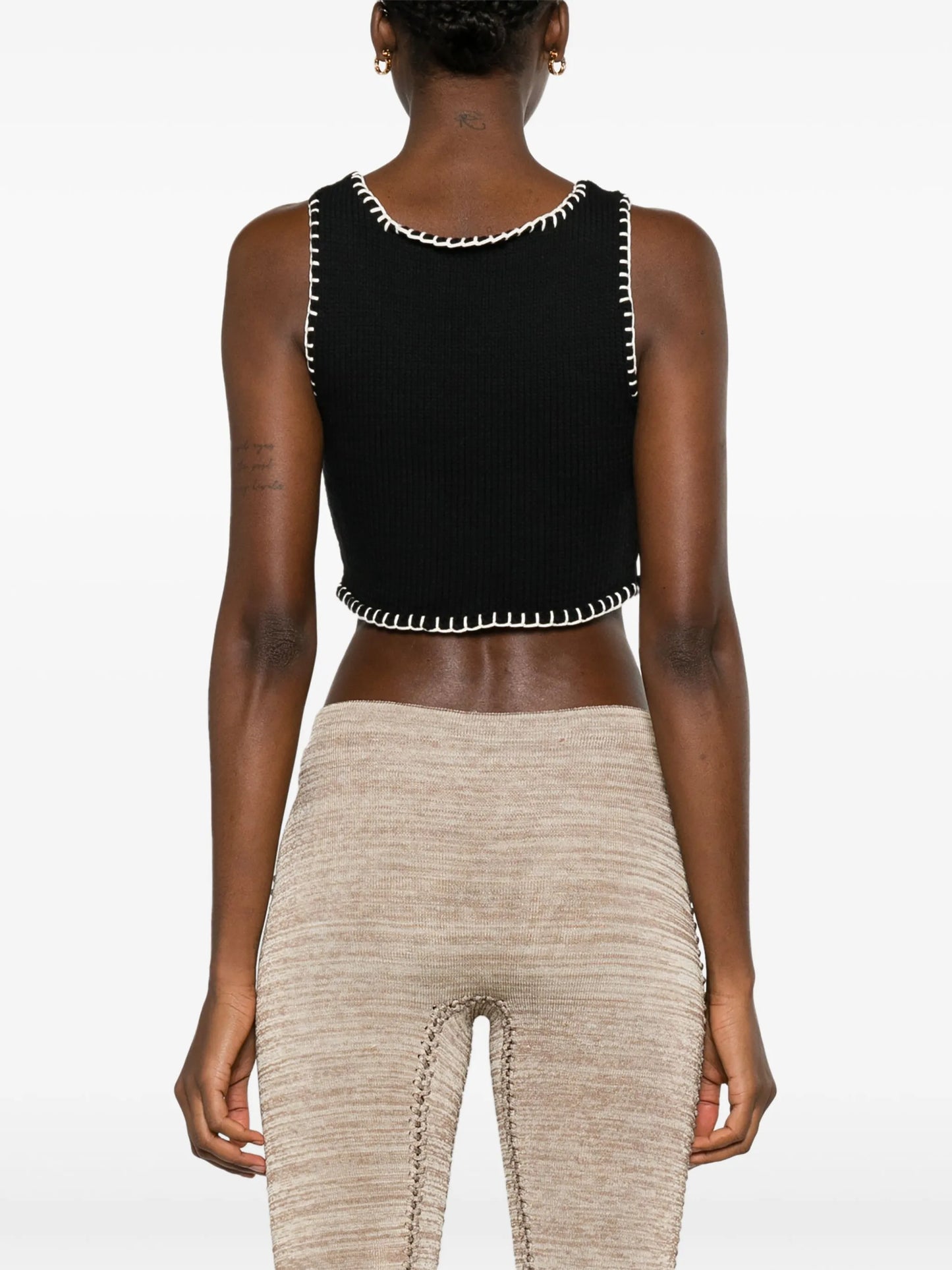 Blanket Stitch cropped tank top
