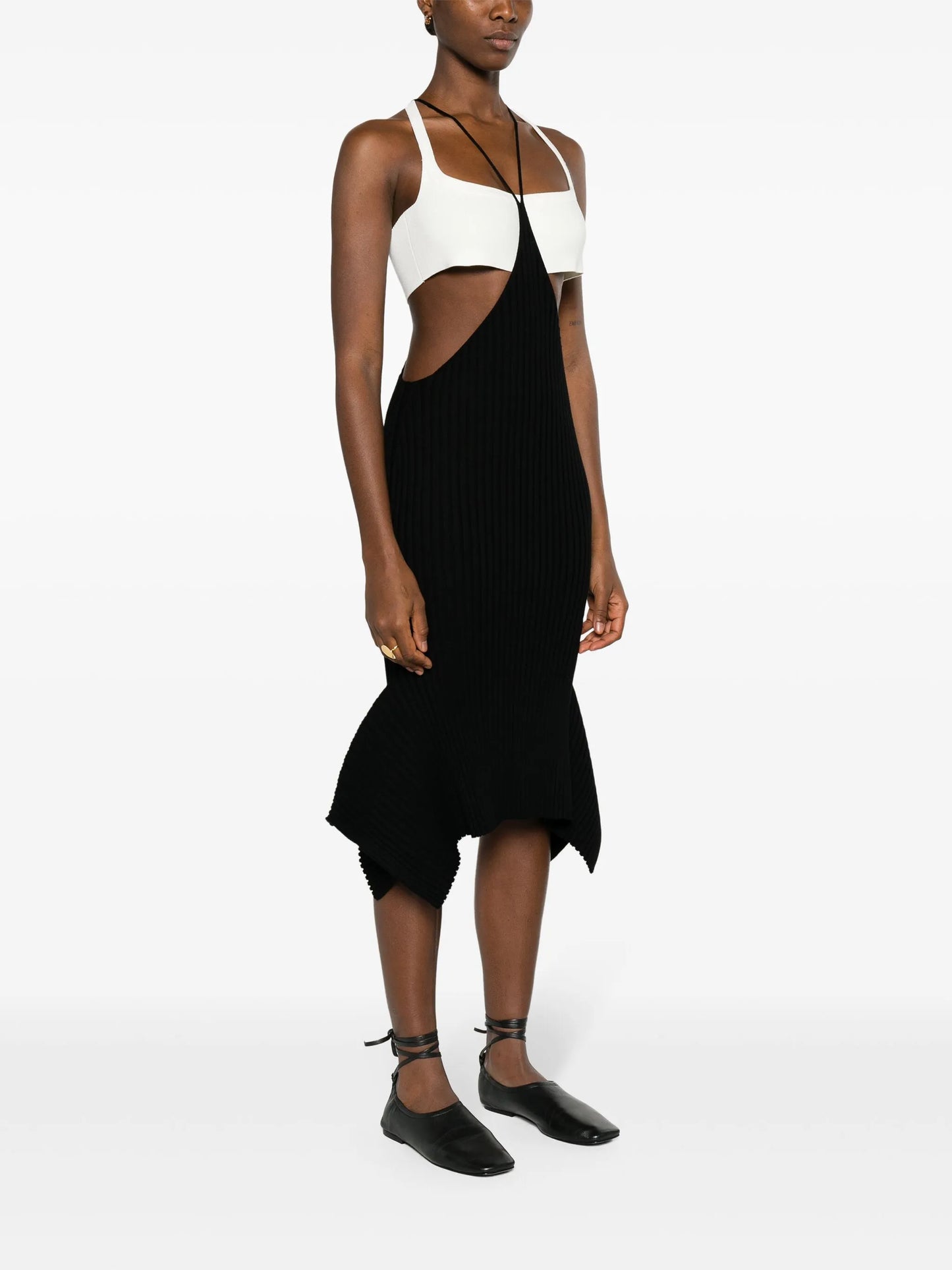 Shala ribbed midi skirt