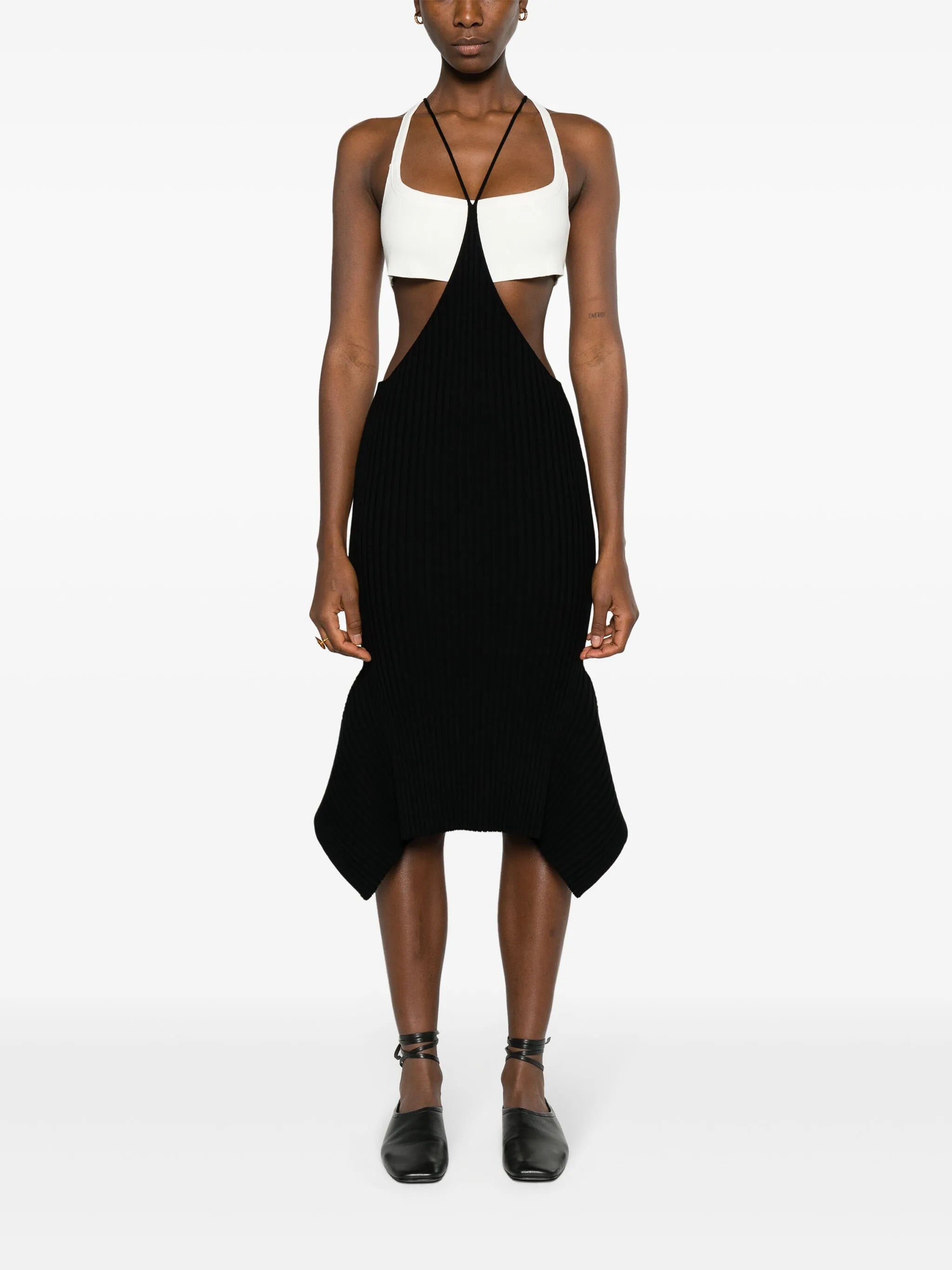 Shala ribbed midi skirt