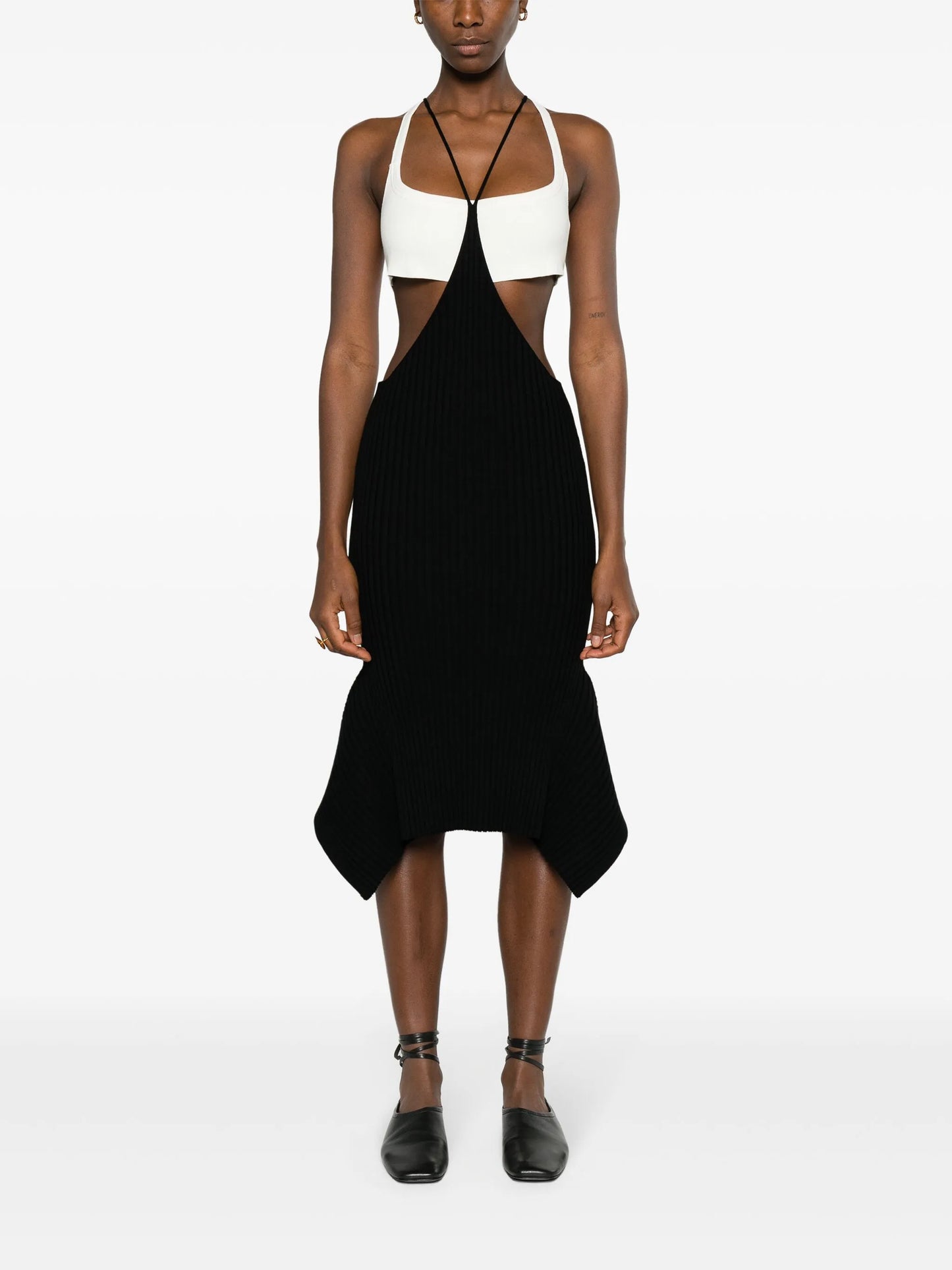 Shala ribbed midi skirt