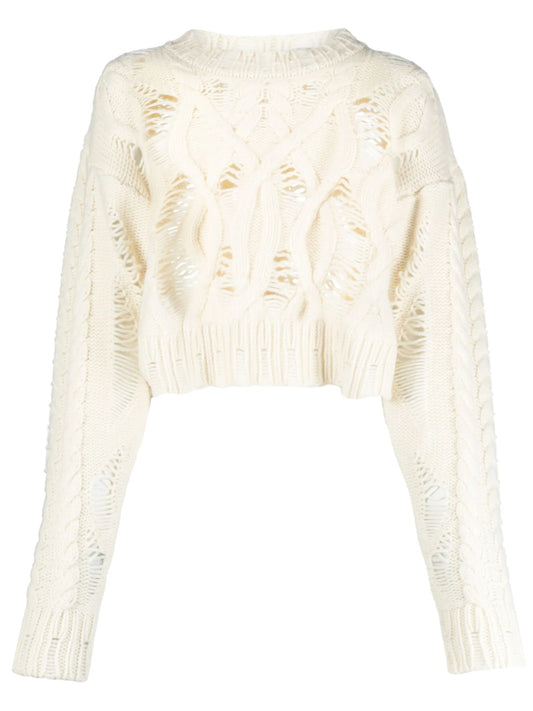 cable-knit cropped jumper