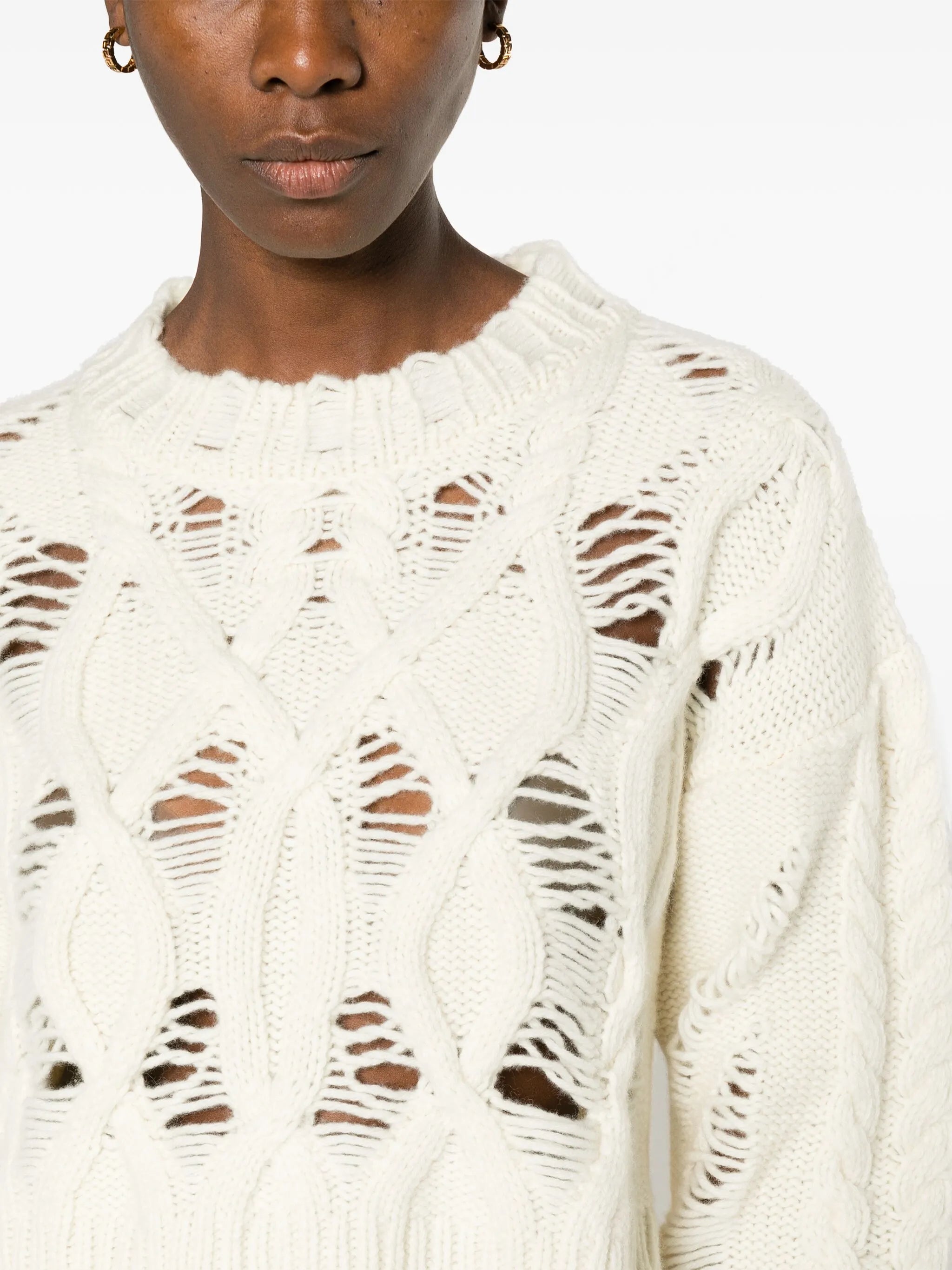 cable-knit cropped jumper