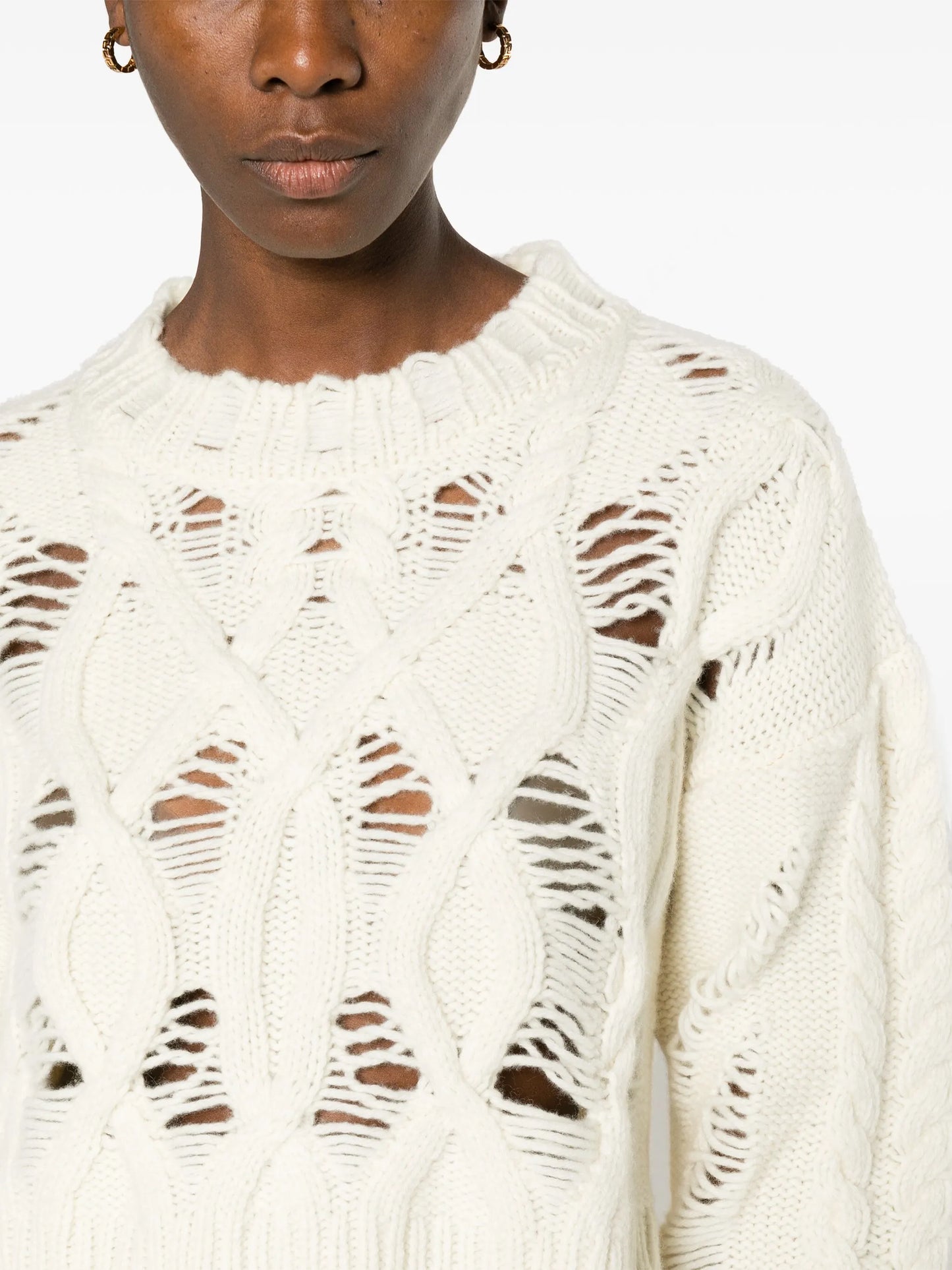 cable-knit cropped jumper