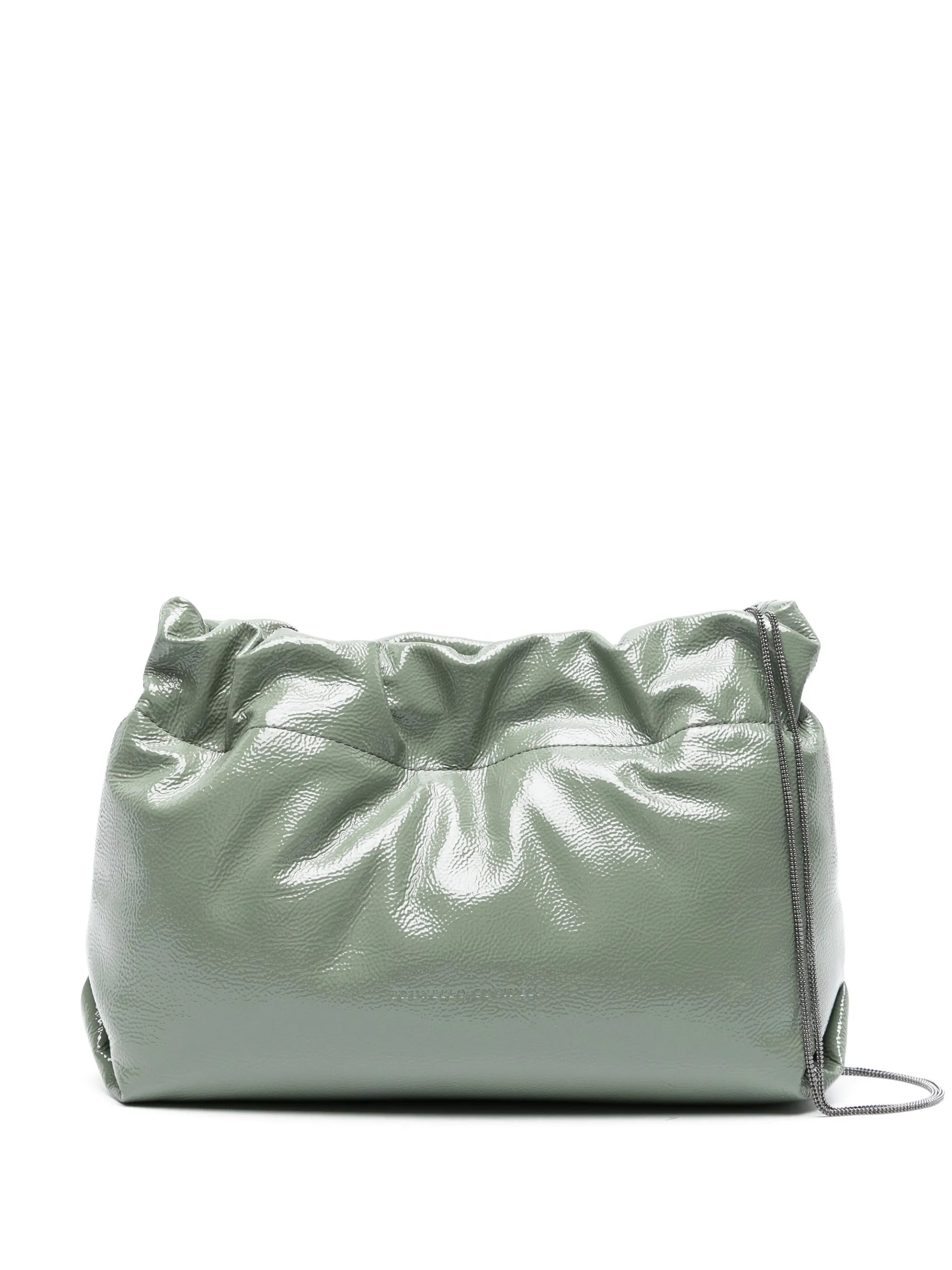 logo-debossed leather shoulder bag