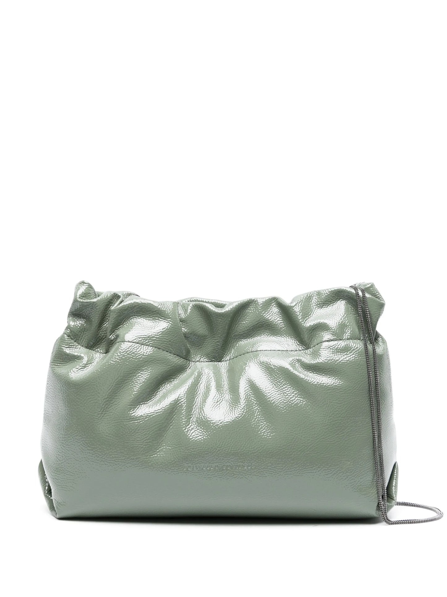 logo-debossed leather shoulder bag