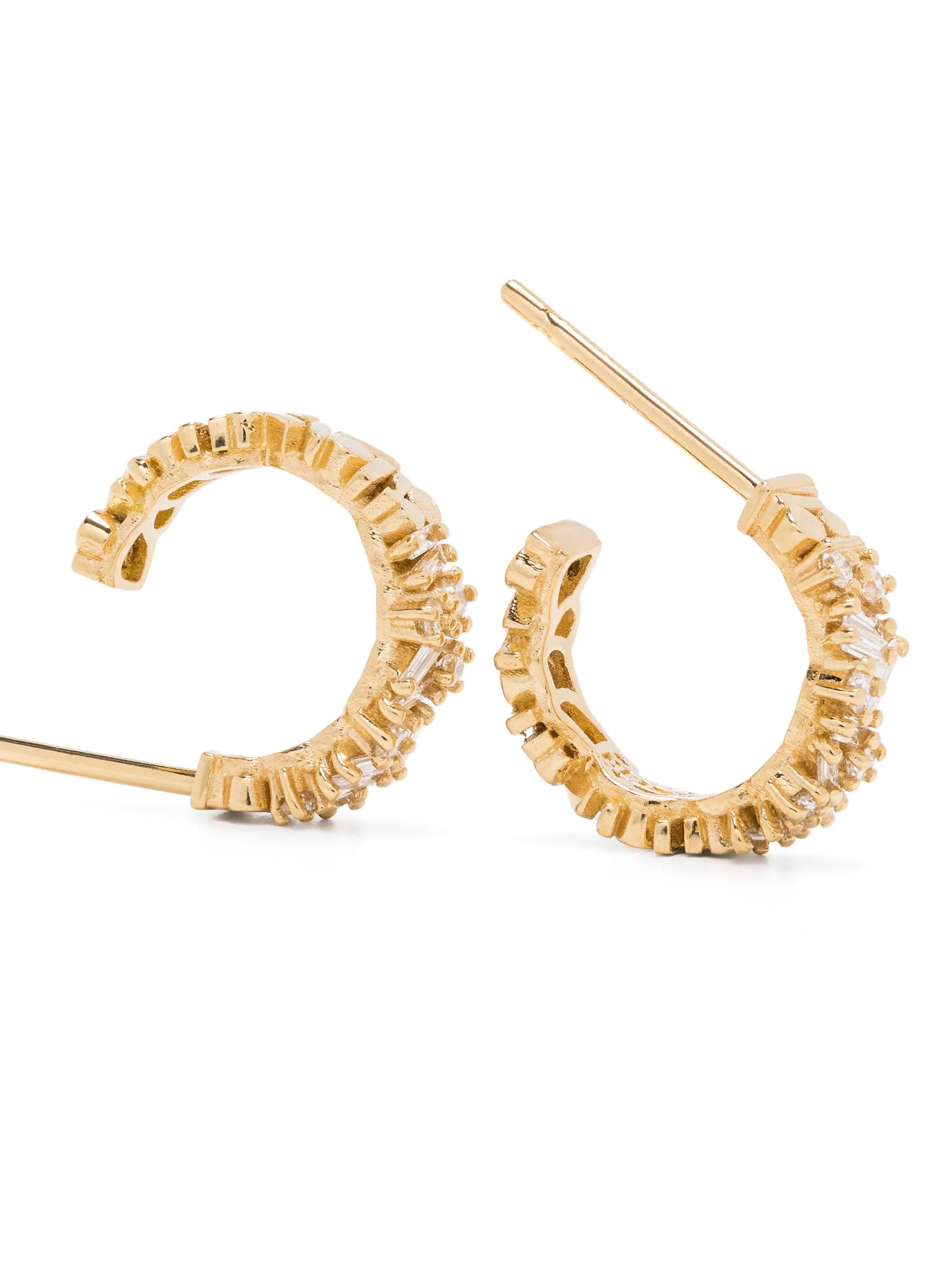 18kt yellow gold diamond small hoop earrings