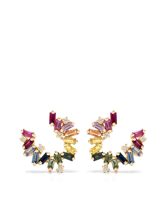 18kt gold Bold Burst sapphire and diamond earrings