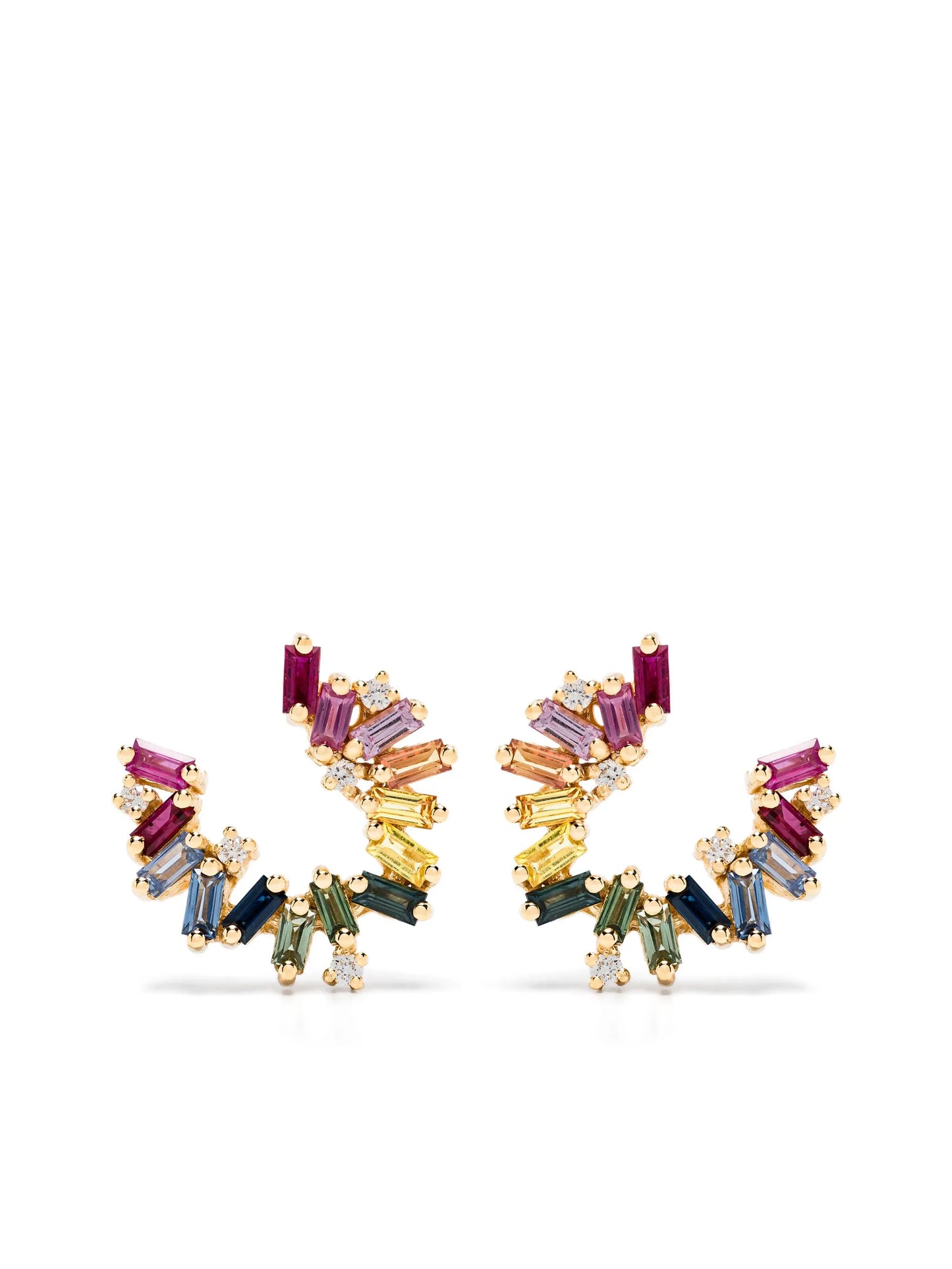 18kt gold Bold Burst sapphire and diamond earrings