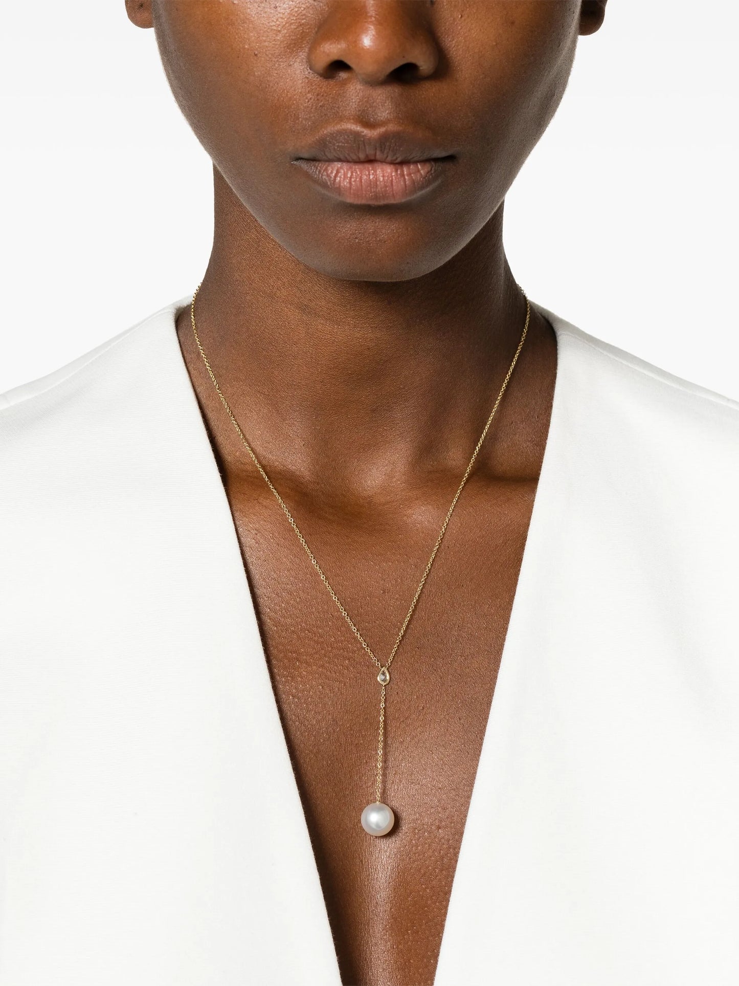 14kt yellow gold Sea Of Beauty pearl and diamond necklace