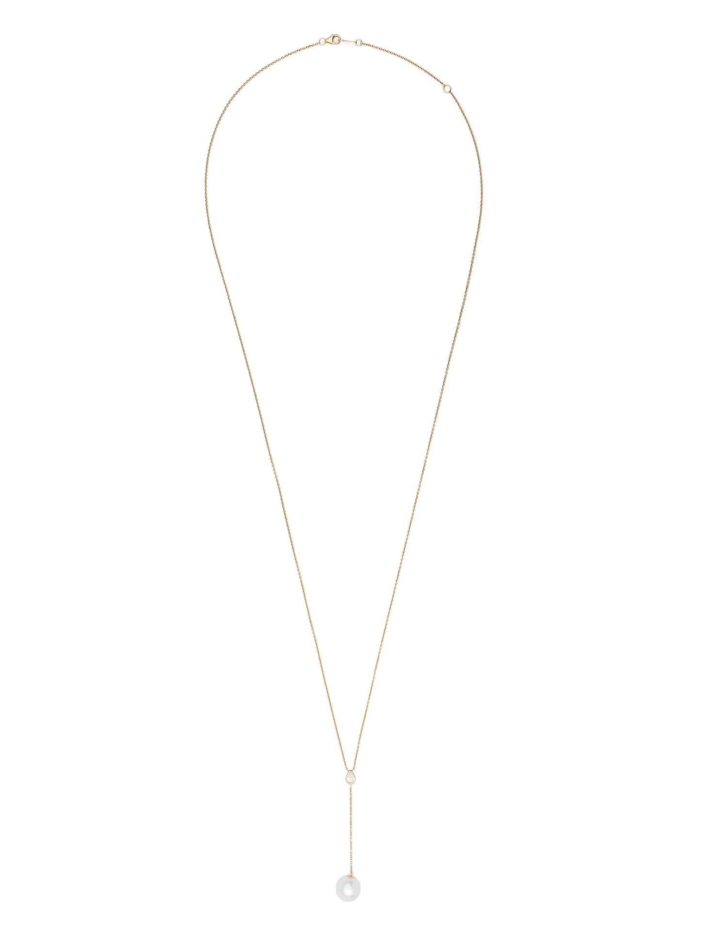 14kt yellow gold Sea Of Beauty pearl and diamond long necklace