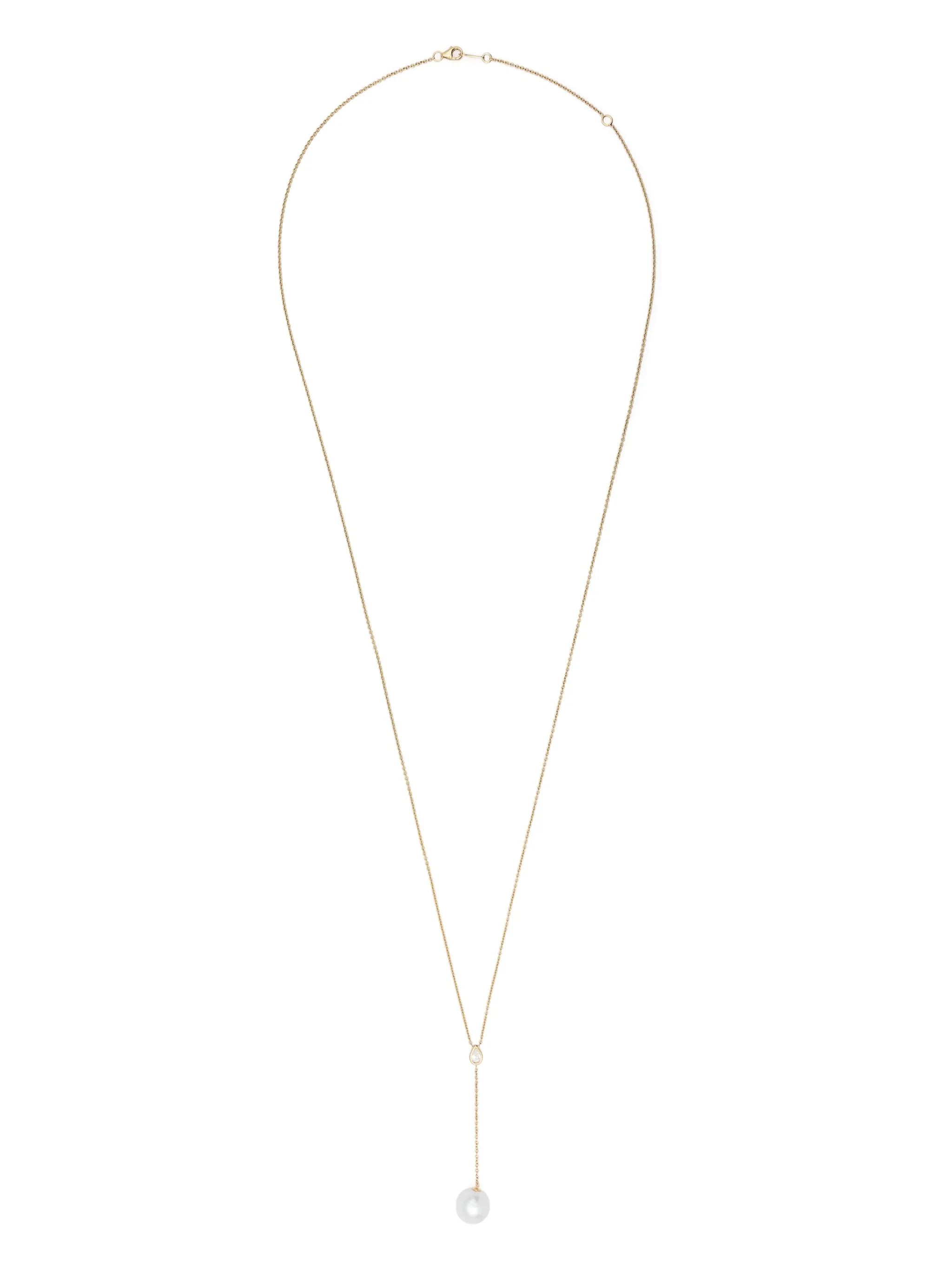 14kt yellow gold Sea Of Beauty pearl and diamond long necklace
