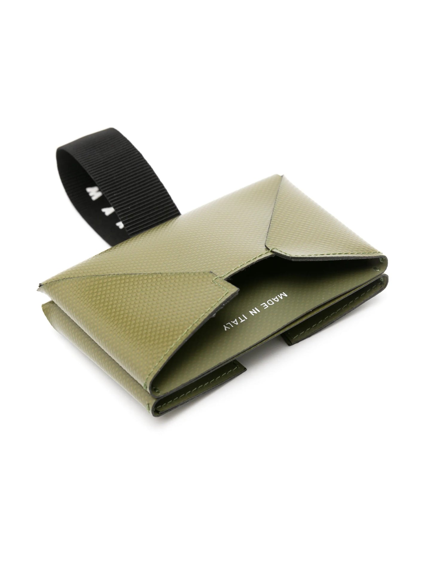 logo-strap leather cardholder