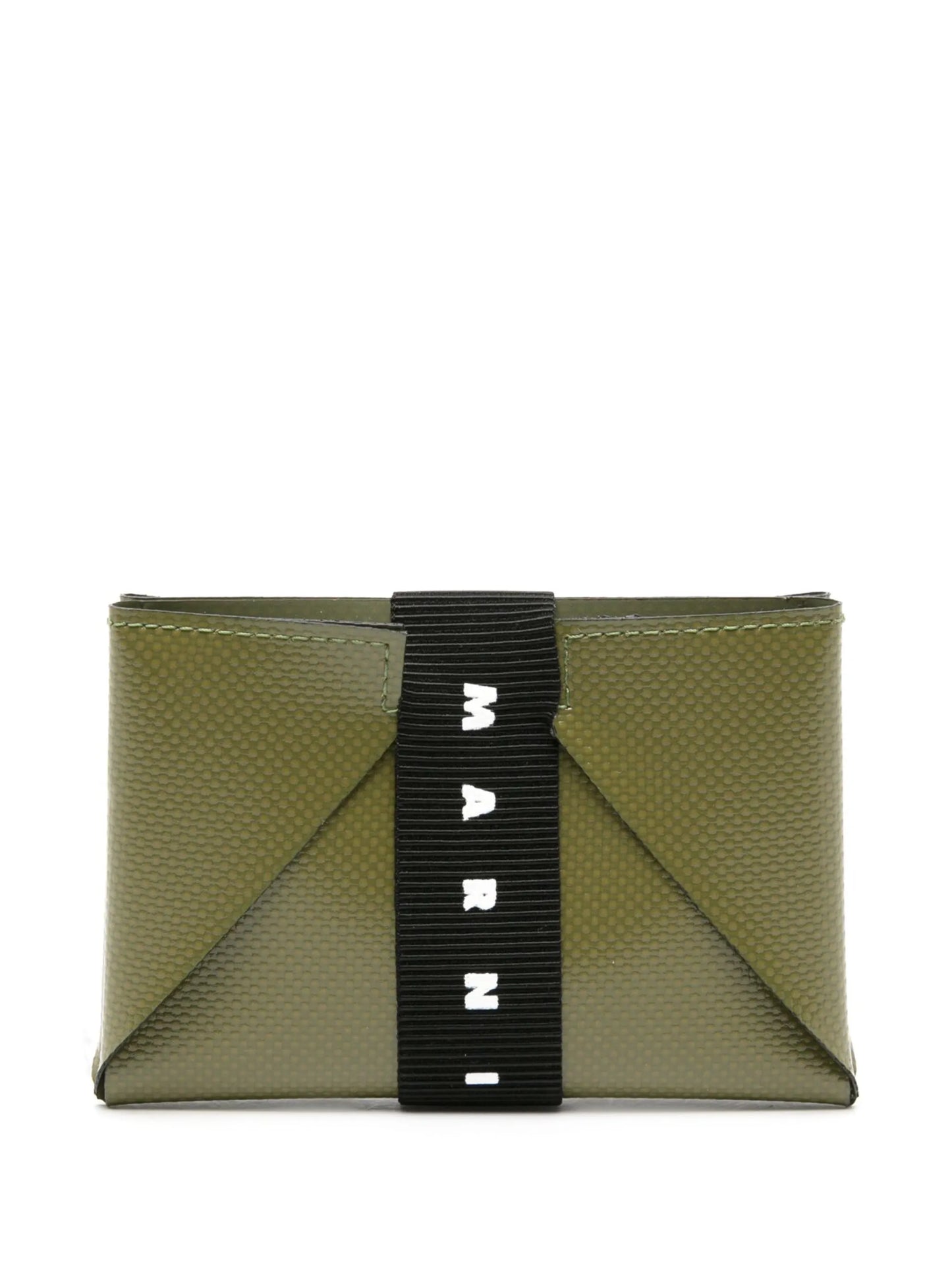 logo-strap leather cardholder