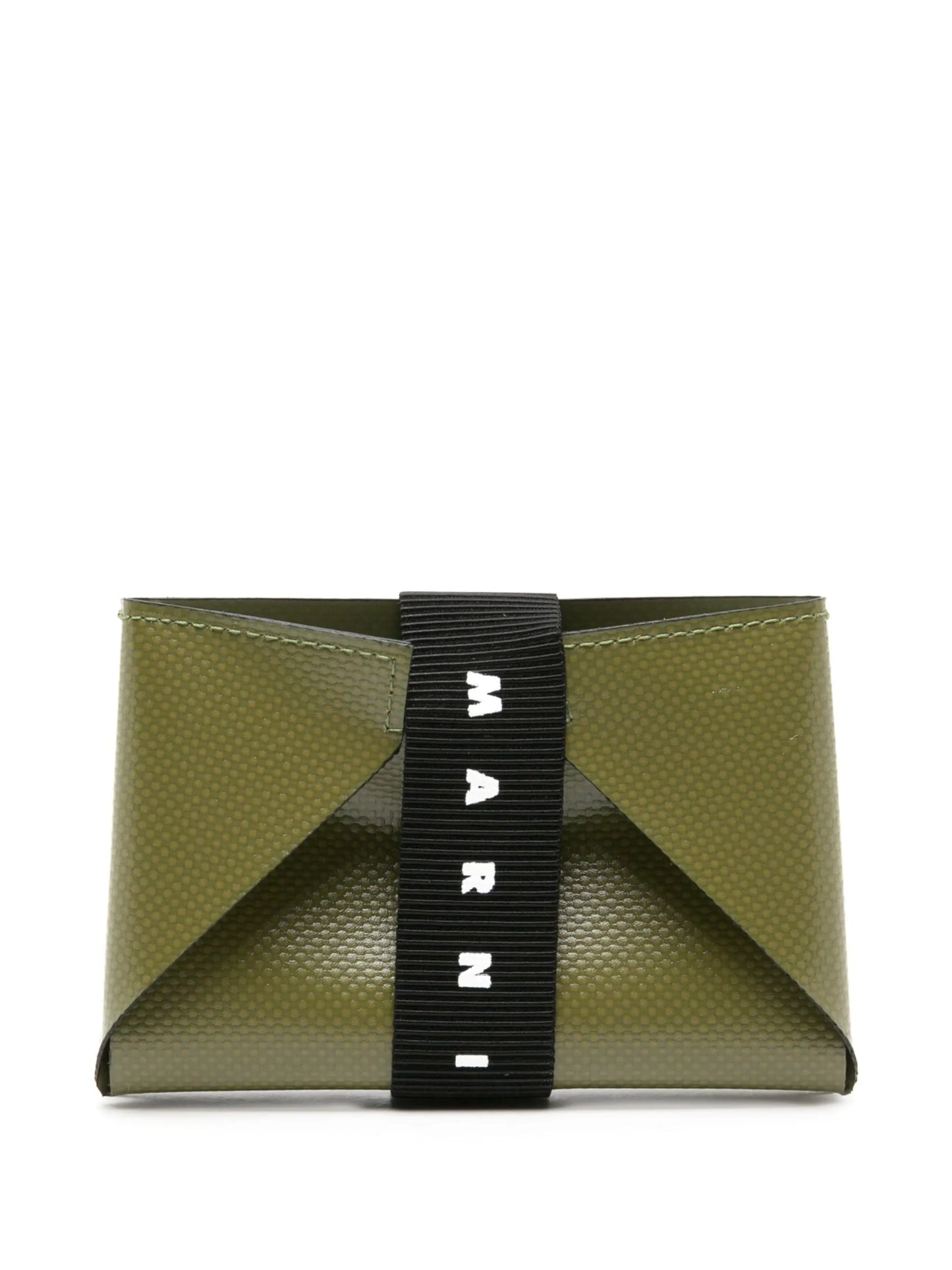 logo-strap leather cardholder