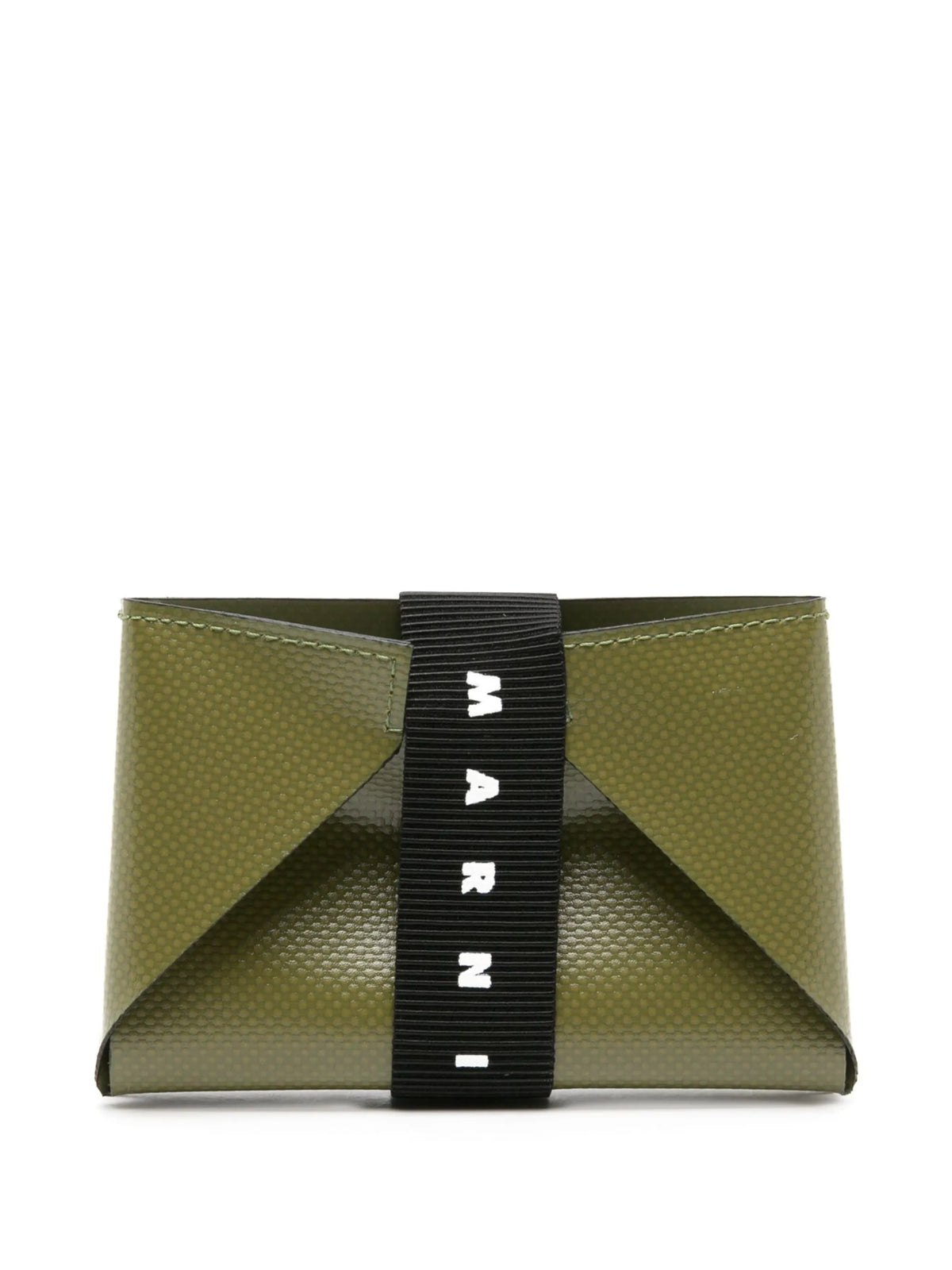 logo-strap leather cardholder