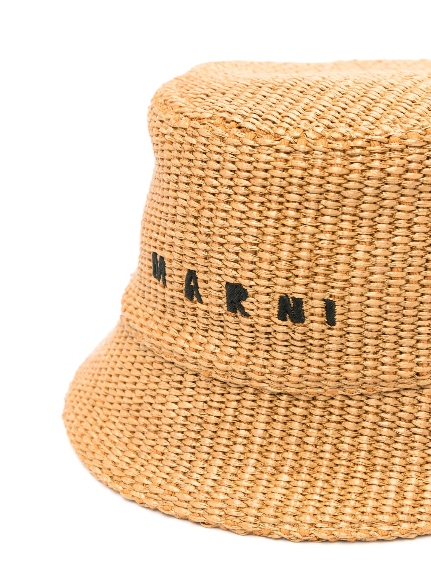 logo-embroidered raffia bucket hat