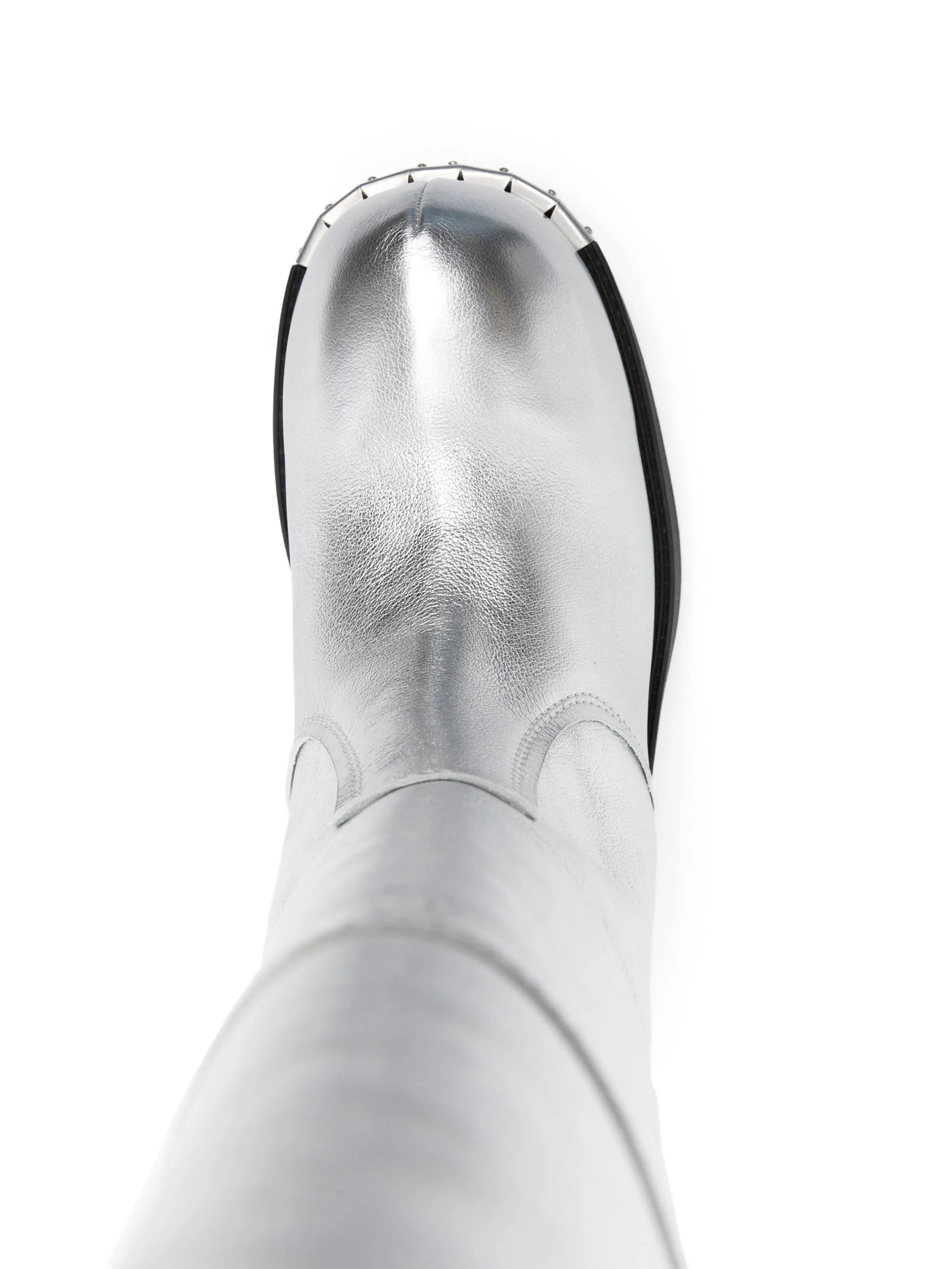 Biker metallic-leather boots