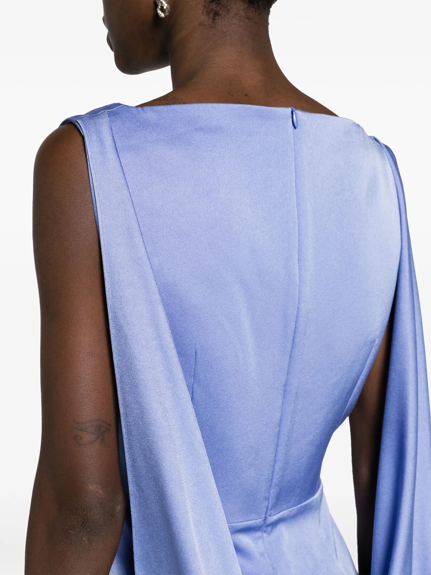 draped-panel satin minidress