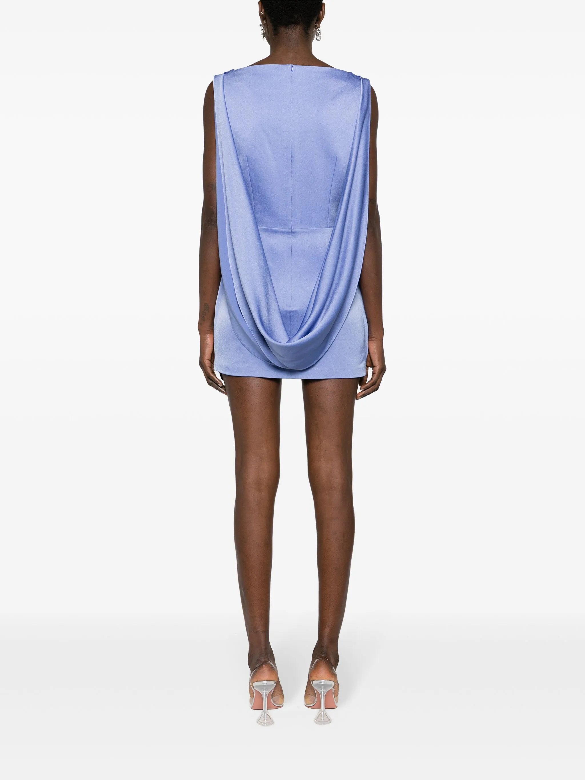 draped-panel satin minidress