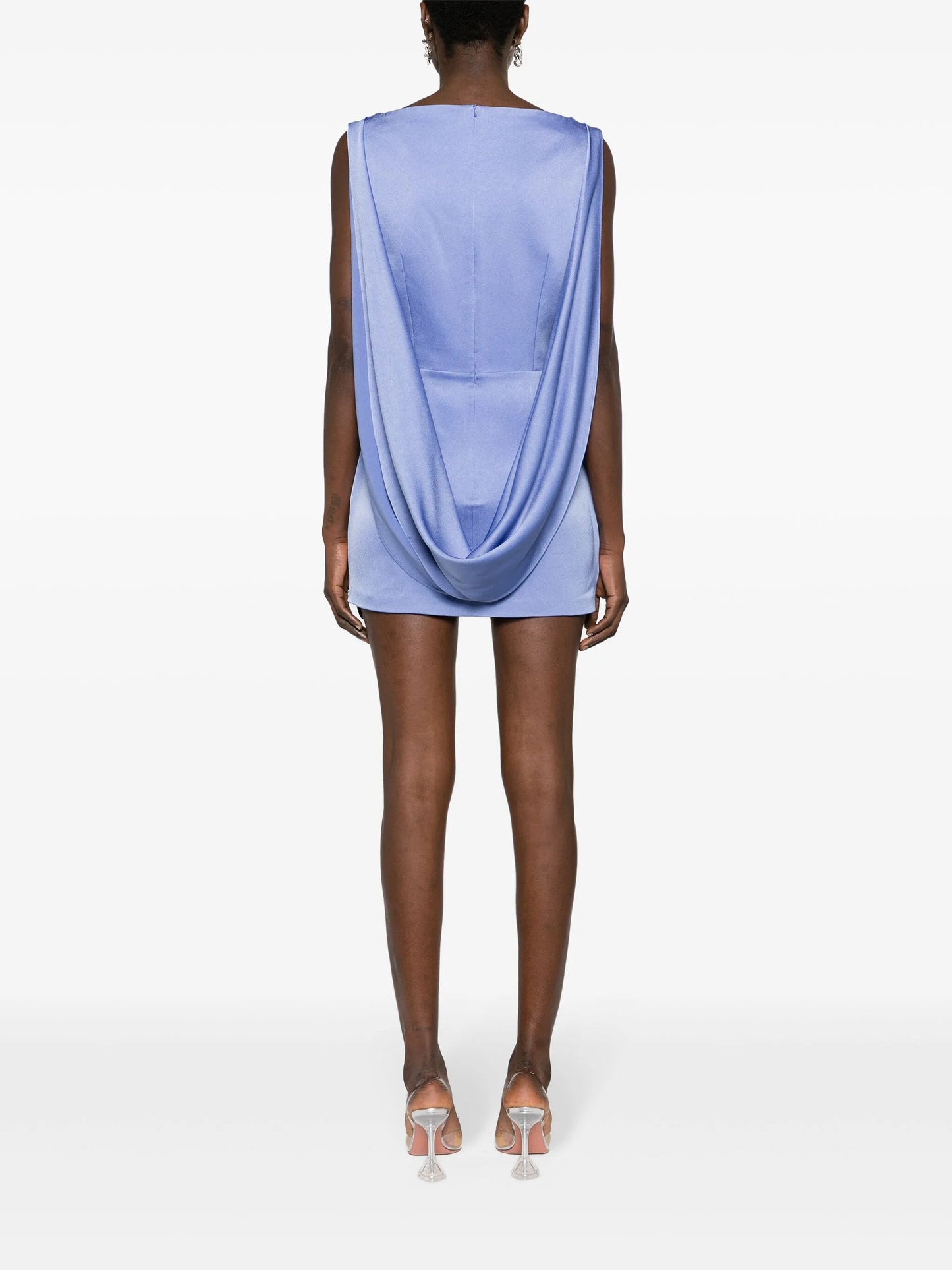 draped-panel satin minidress