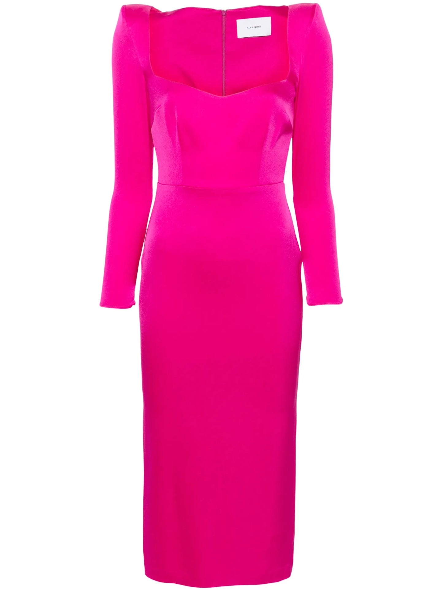long-sleeve crepe maxi dress