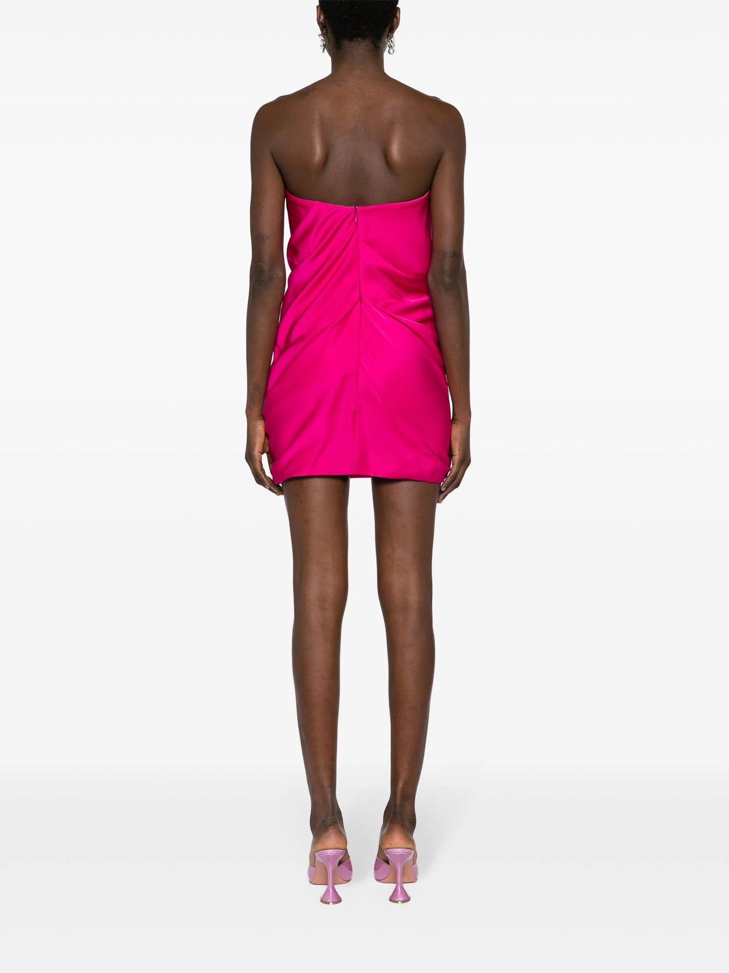 draped satin minidress