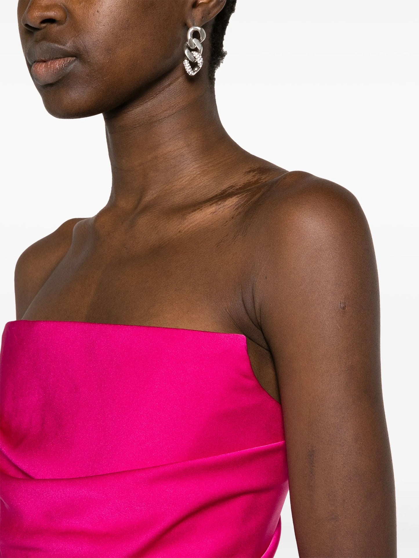 draped satin minidress