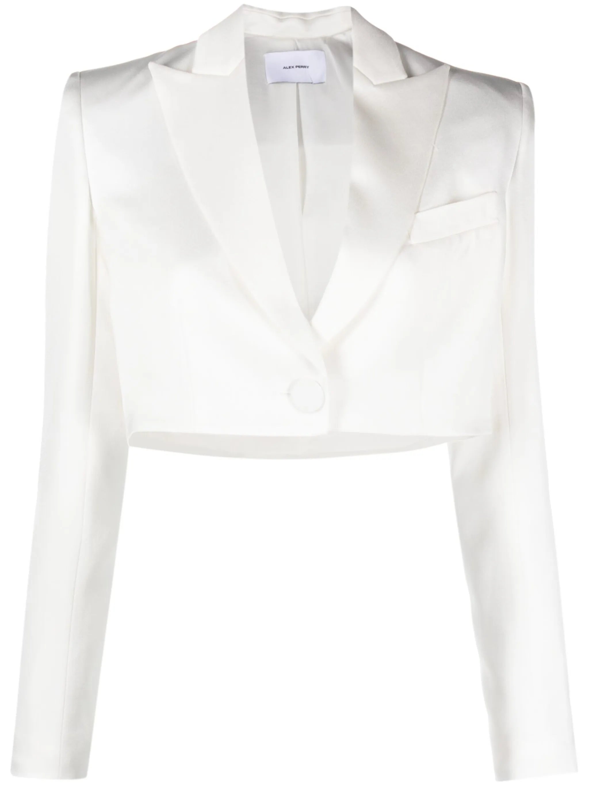 cropped satin-crepe blazer
