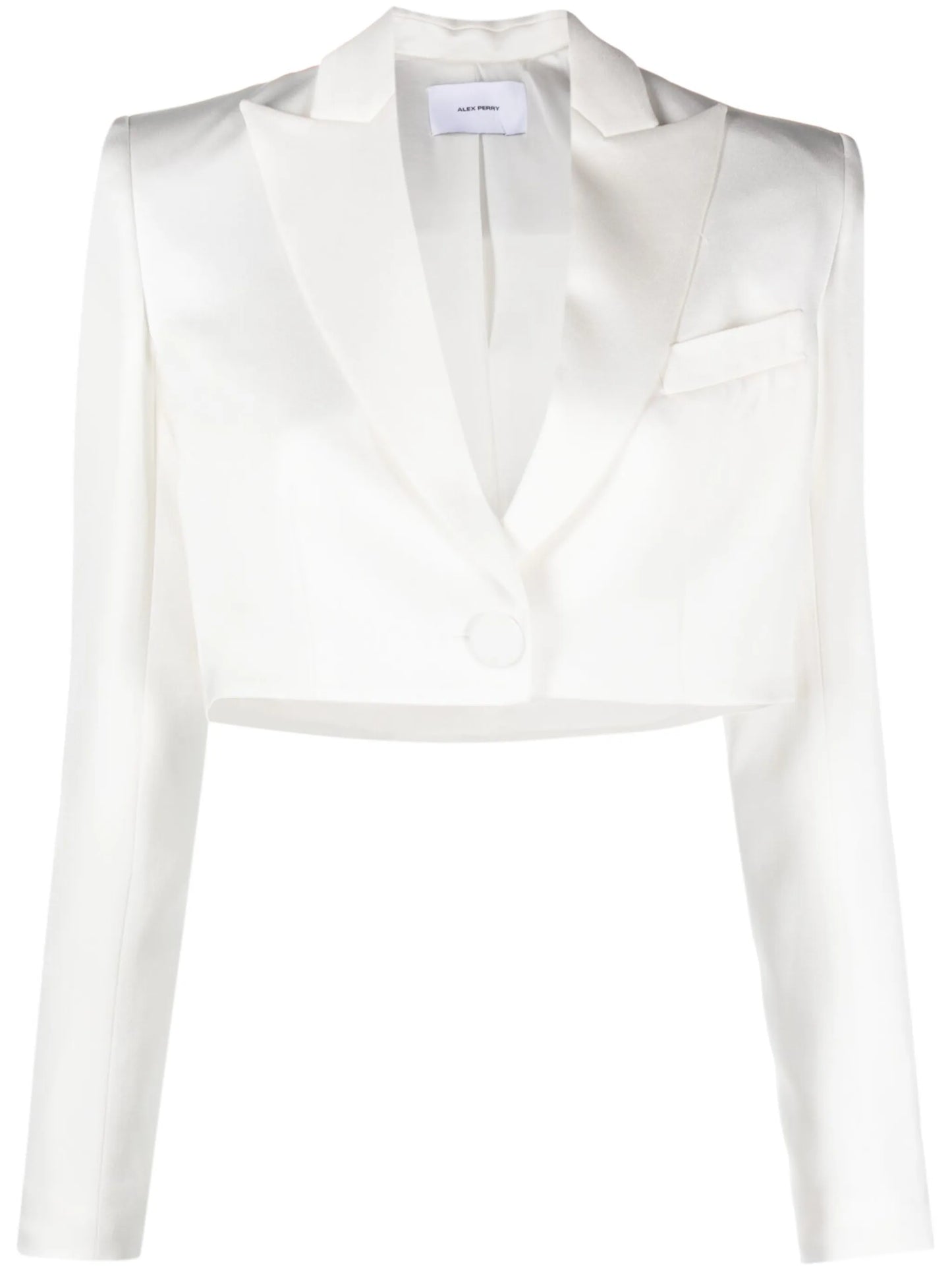 cropped satin-crepe blazer