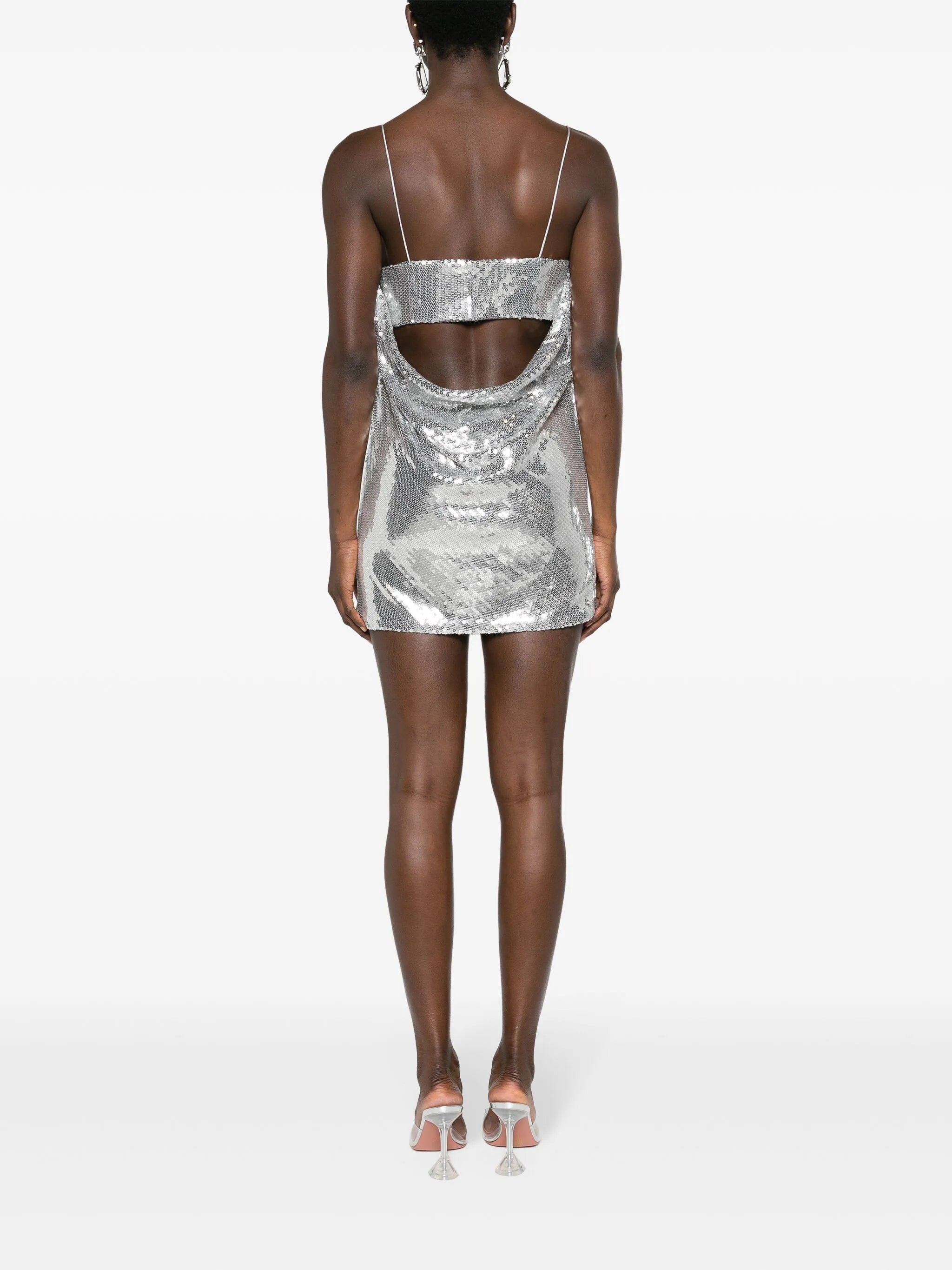 sequinned open-back minidress