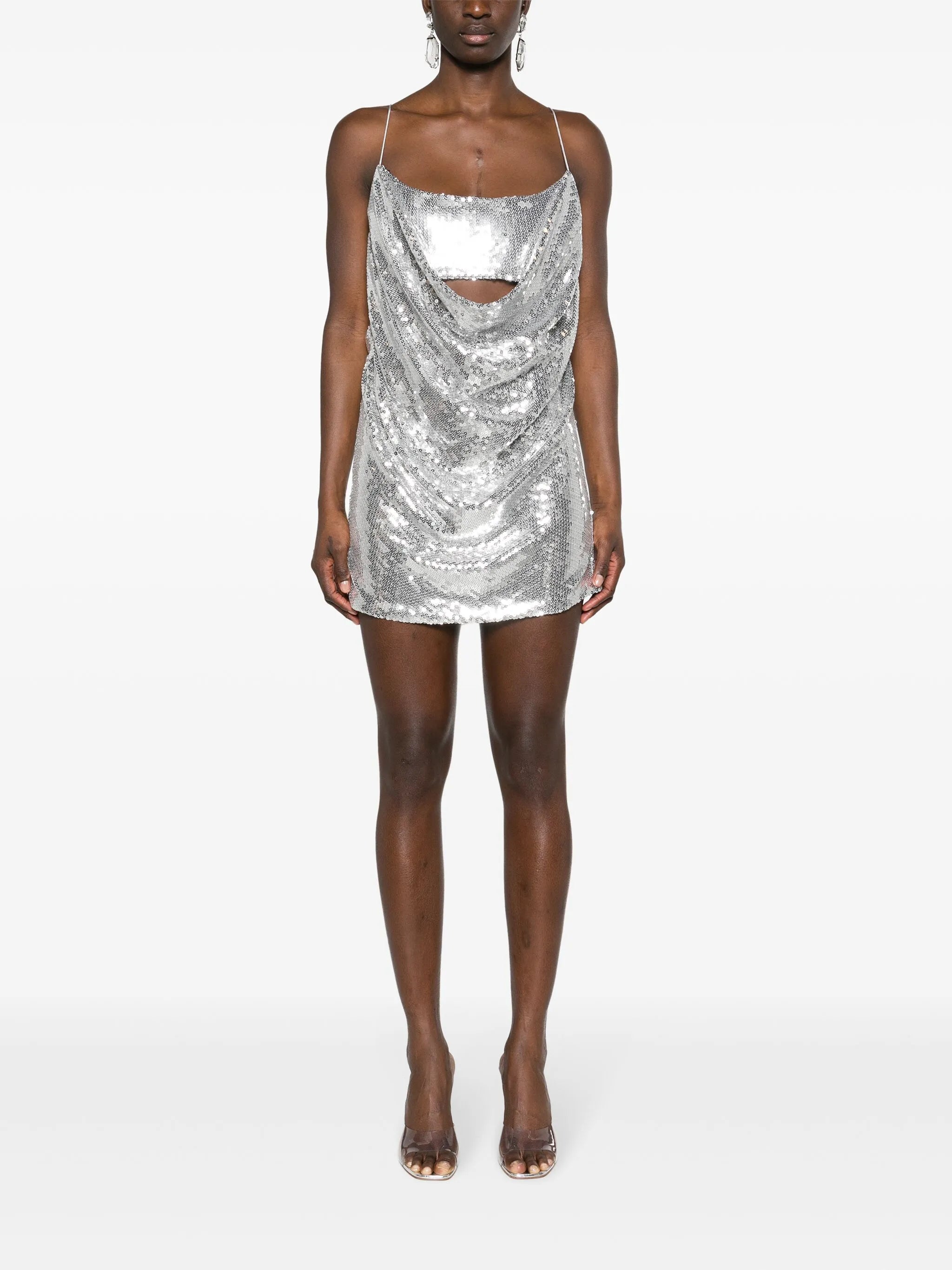sequinned open-back minidress