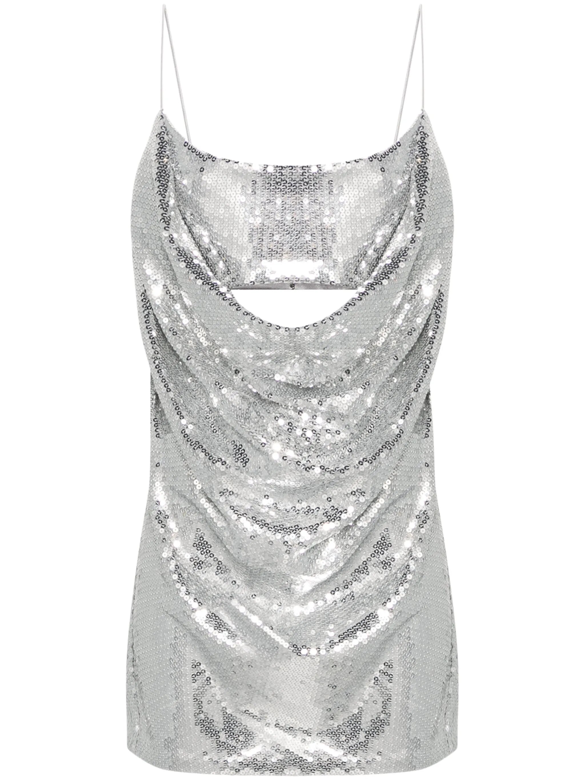 sequinned open-back minidress