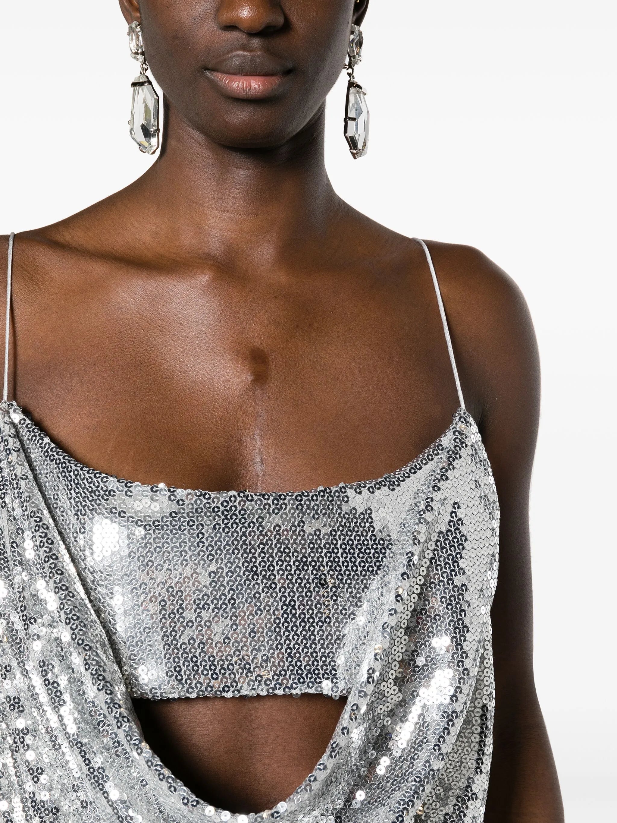 sequinned open-back minidress