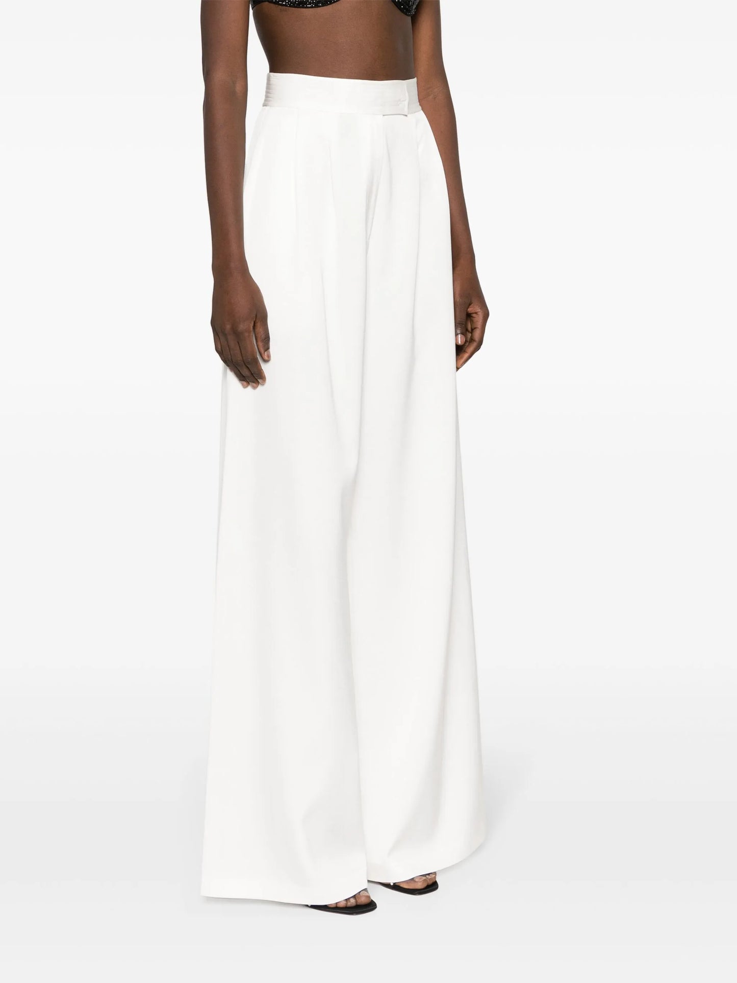 wide-leg satin trousers