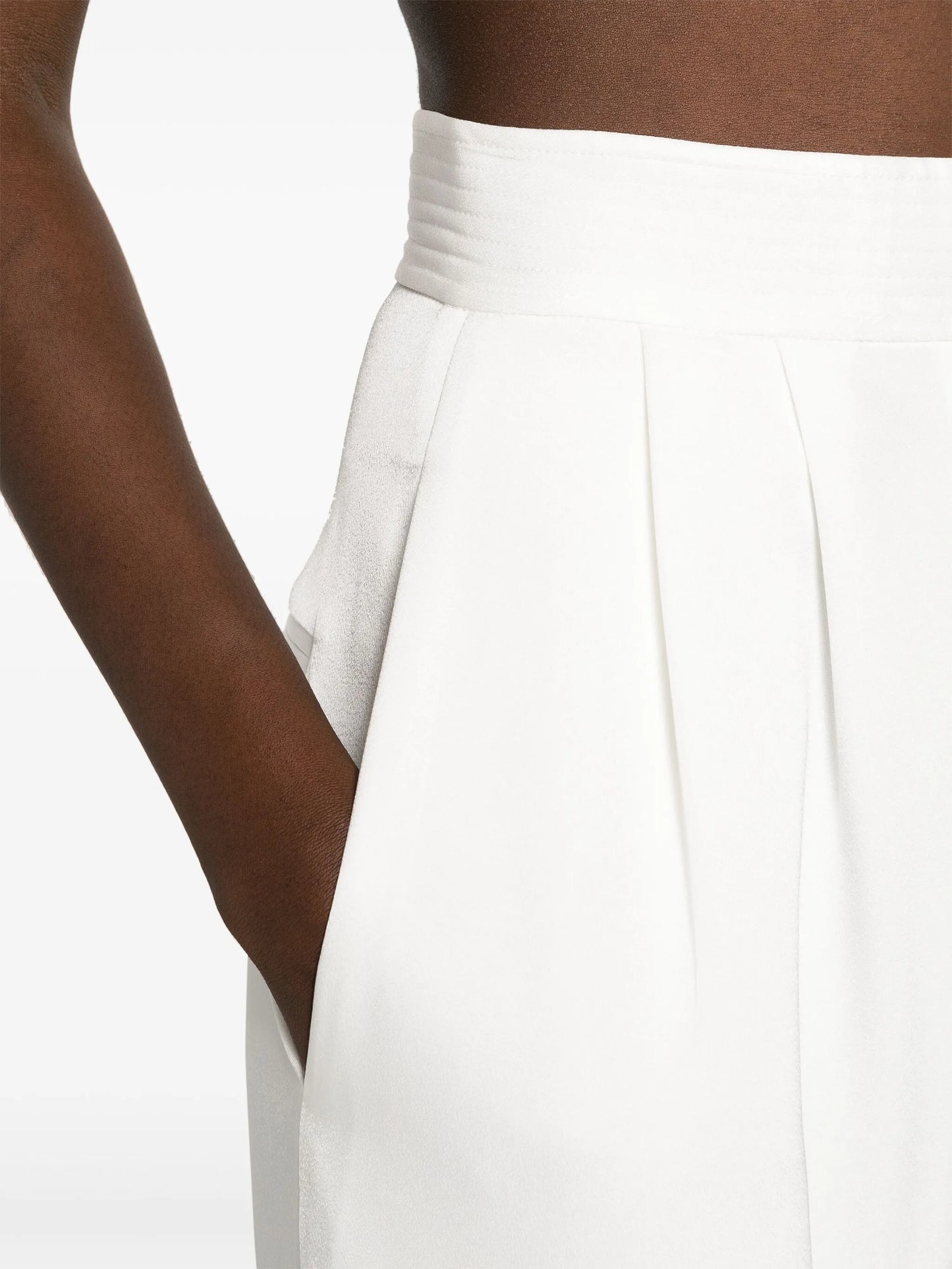 wide-leg satin trousers