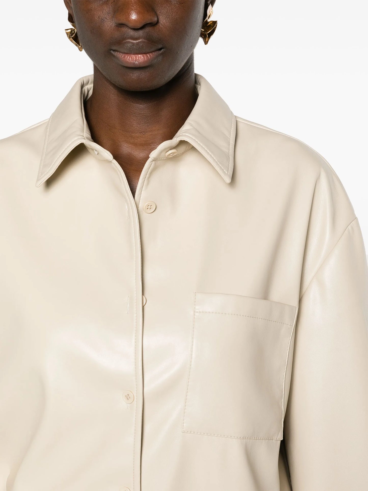 Chrissie faux-leather shirt