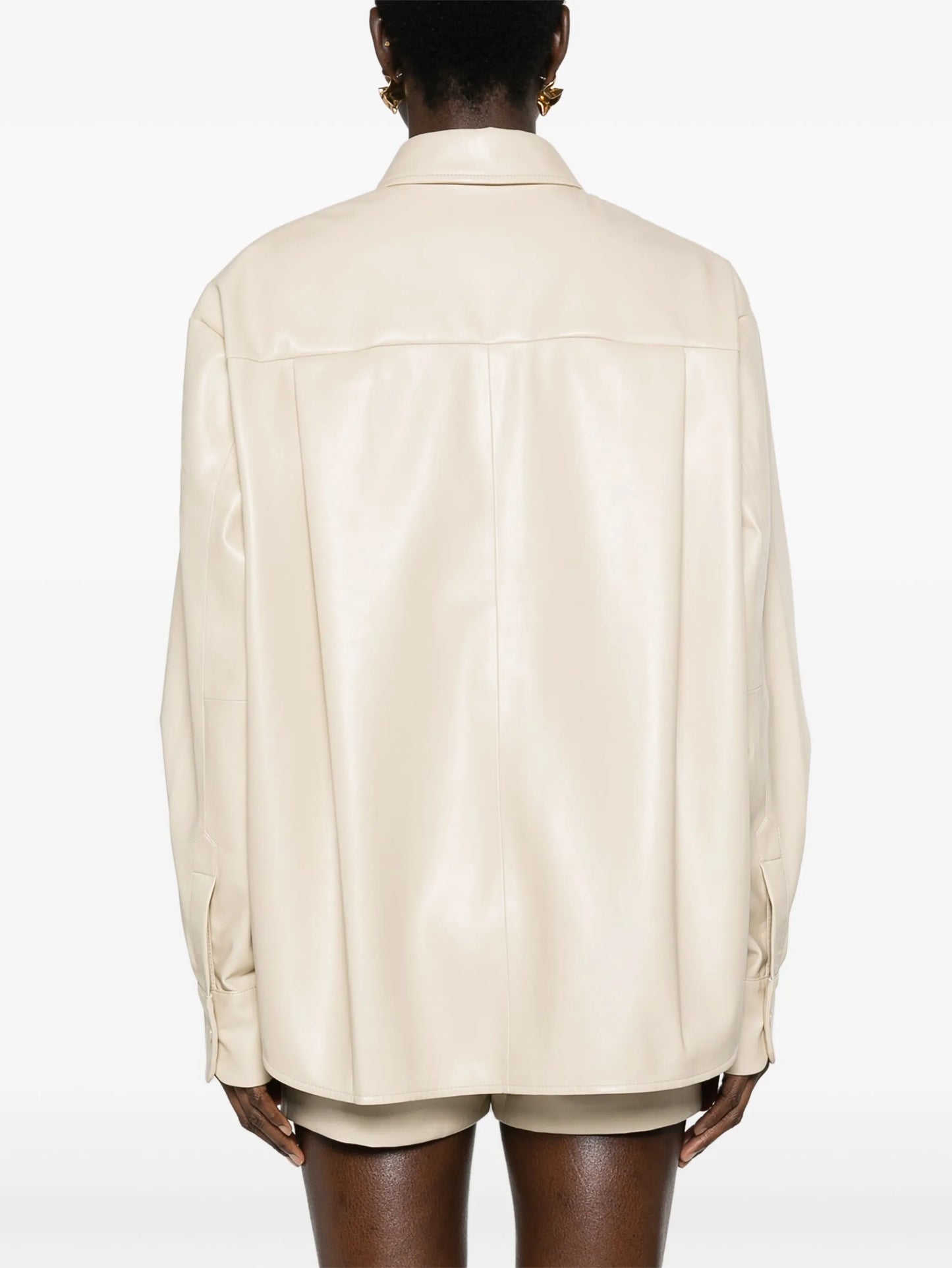Chrissie faux-leather shirt