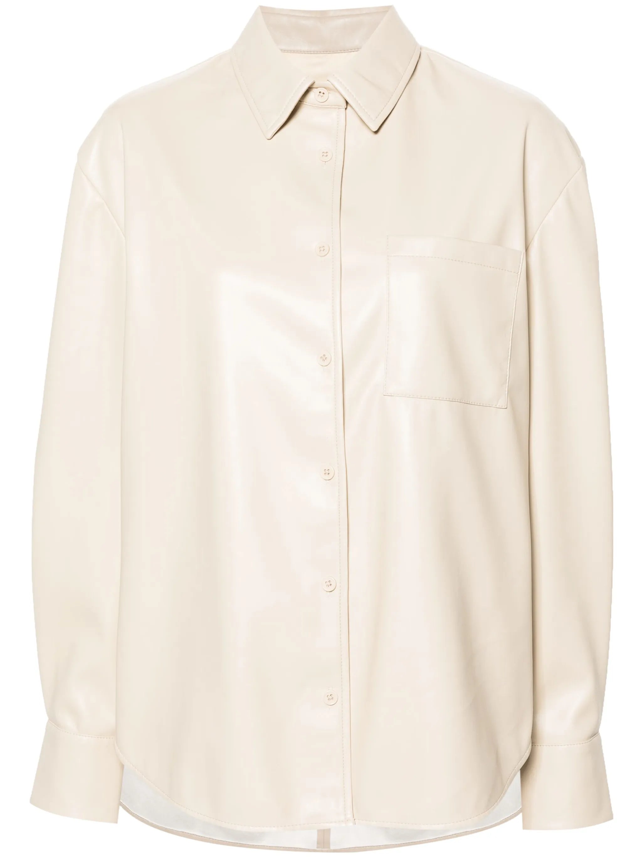 Chrissie faux-leather shirt