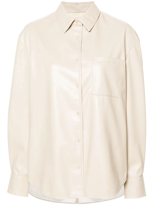 Chrissie faux-leather shirt