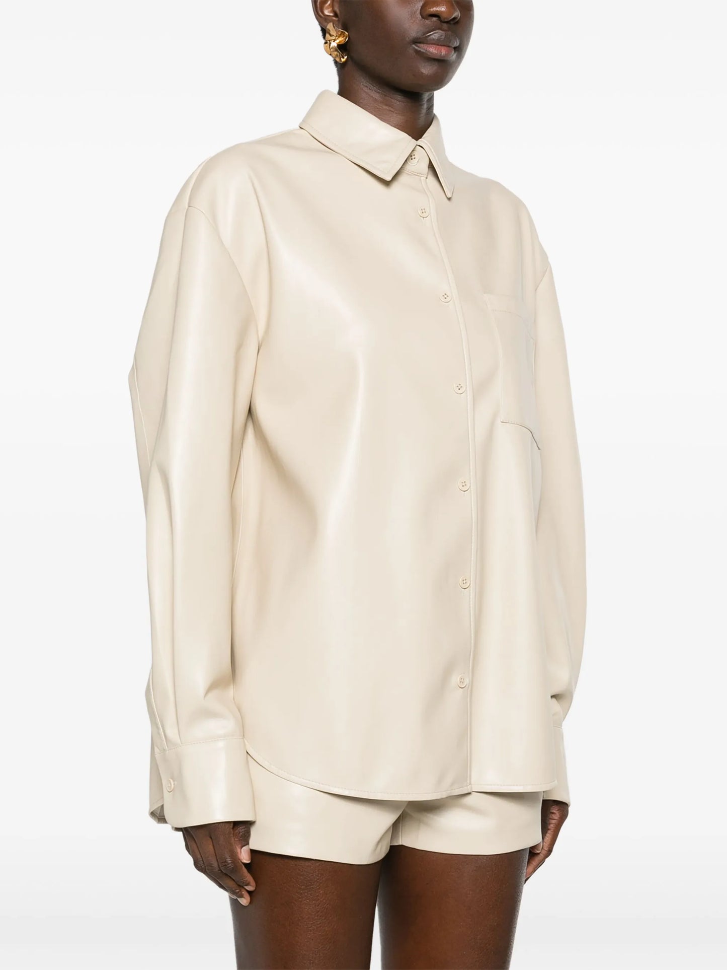 Chrissie faux-leather shirt