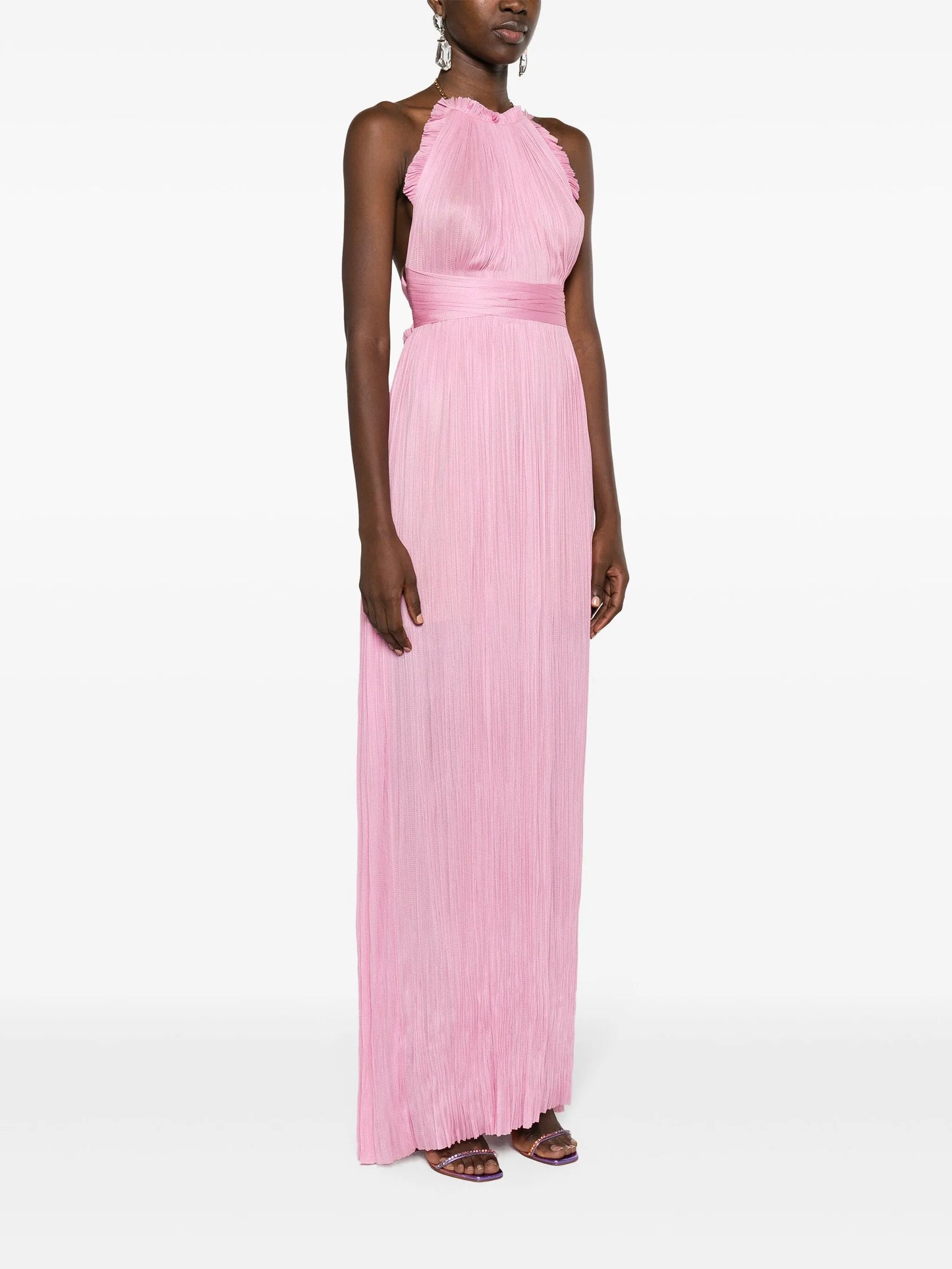 Summer pleated silk gown