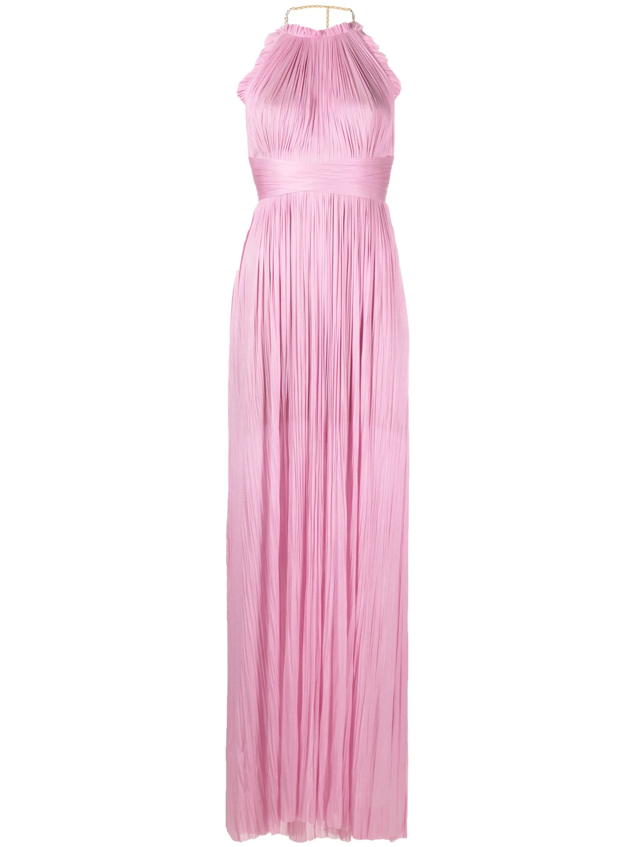 Summer pleated silk gown
