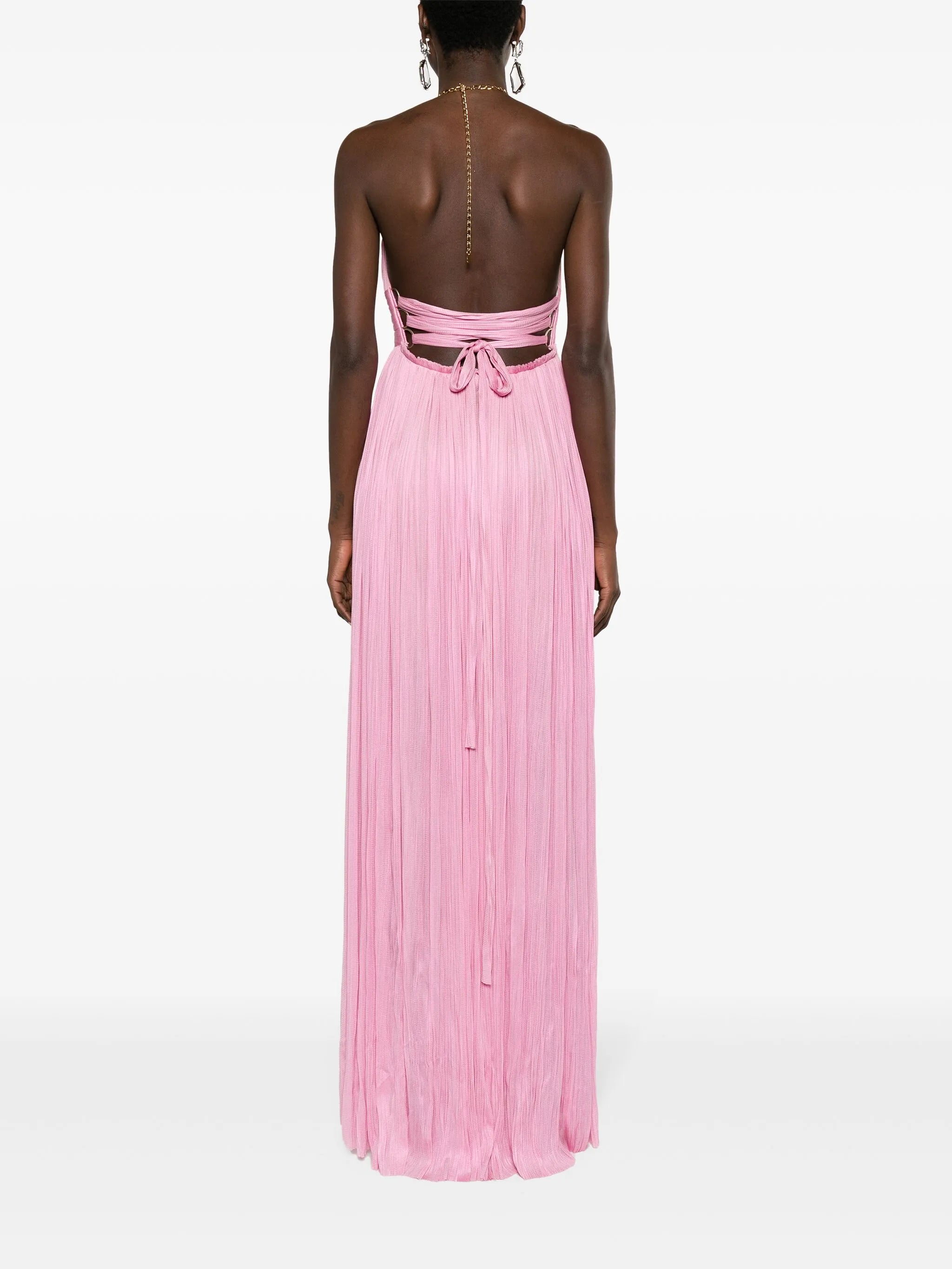 Summer pleated silk gown